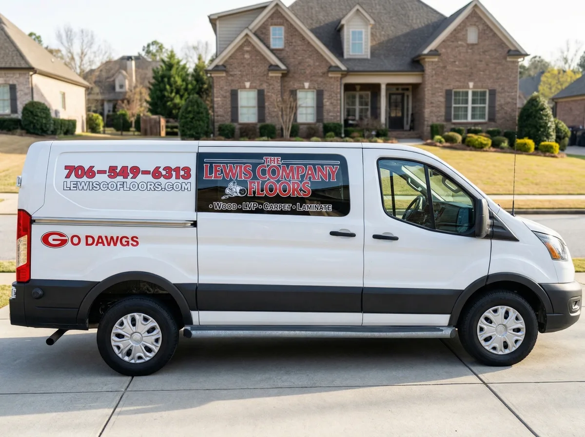 Spot graphics on a Ford Transit van in Athens, GA
