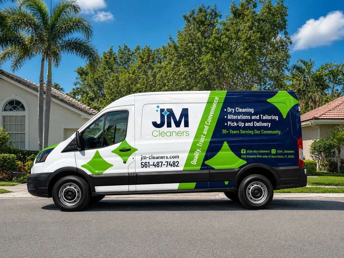 Partial wrap on a Ford Transit van in Boca Raton, FL