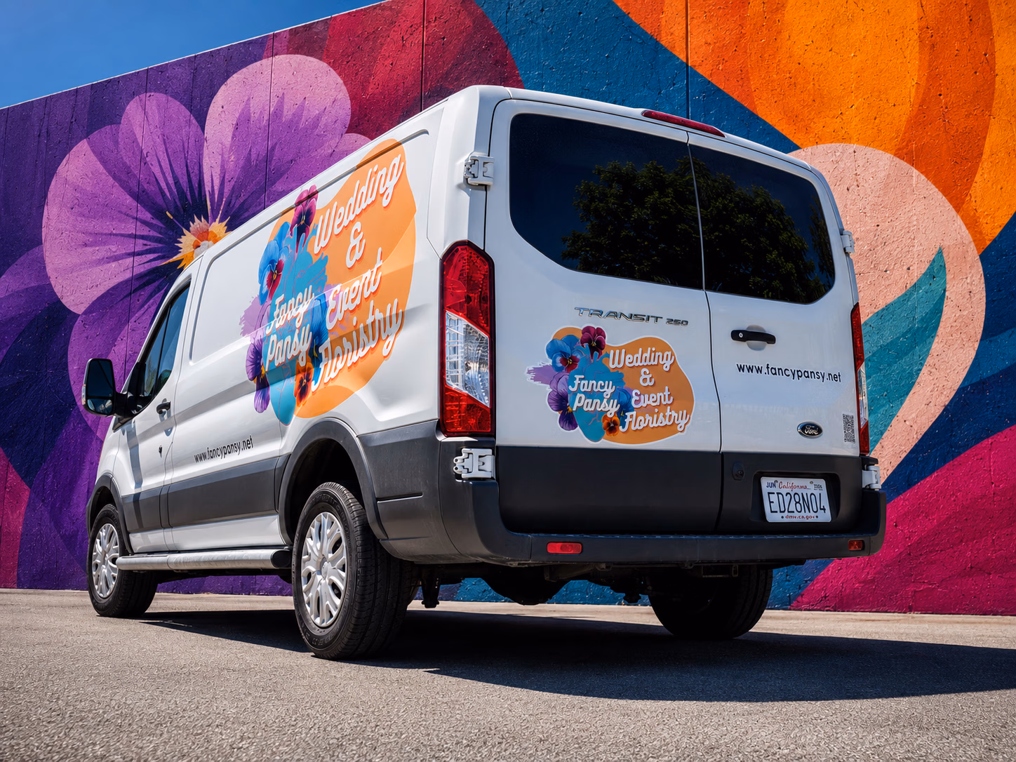 Fancy Pansy Event Floristry vehicle wrap in Pacific Grove, CA
