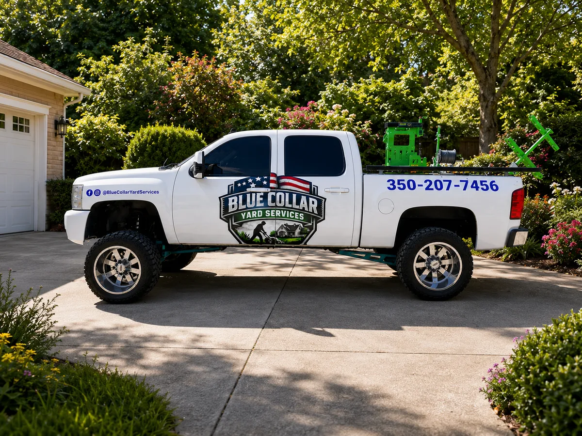 Spot graphics on a Chevrolet Silverado truck in Modesto, CA