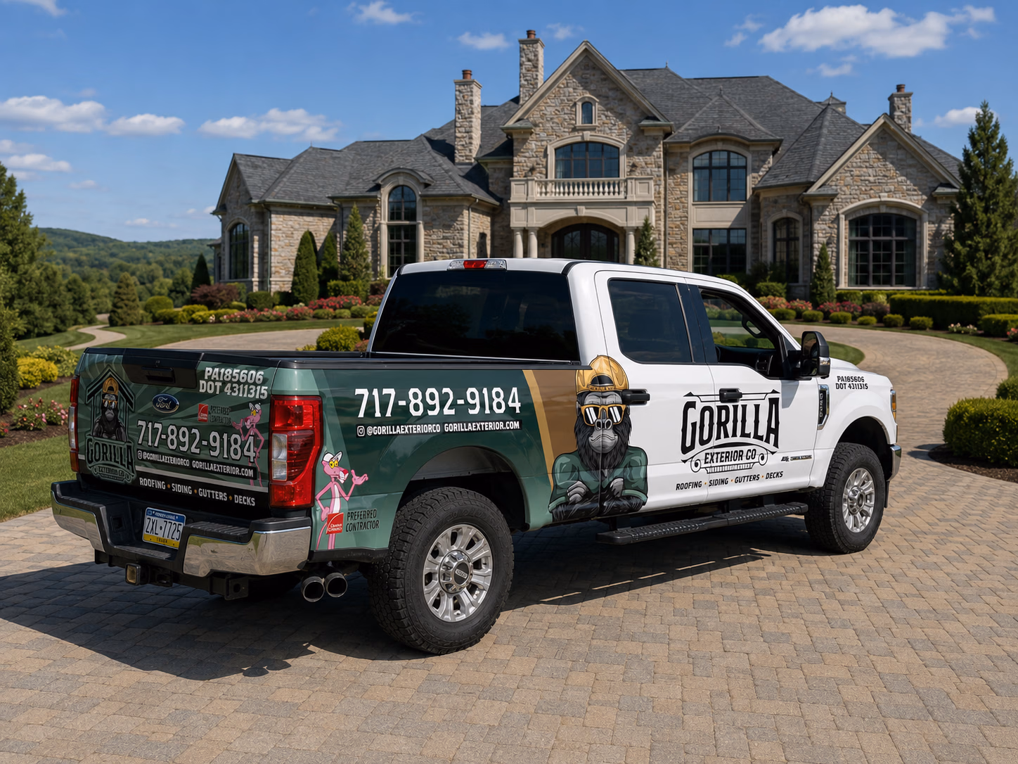 Gorilla Exterior Co vehicle wrap in Denver, PA