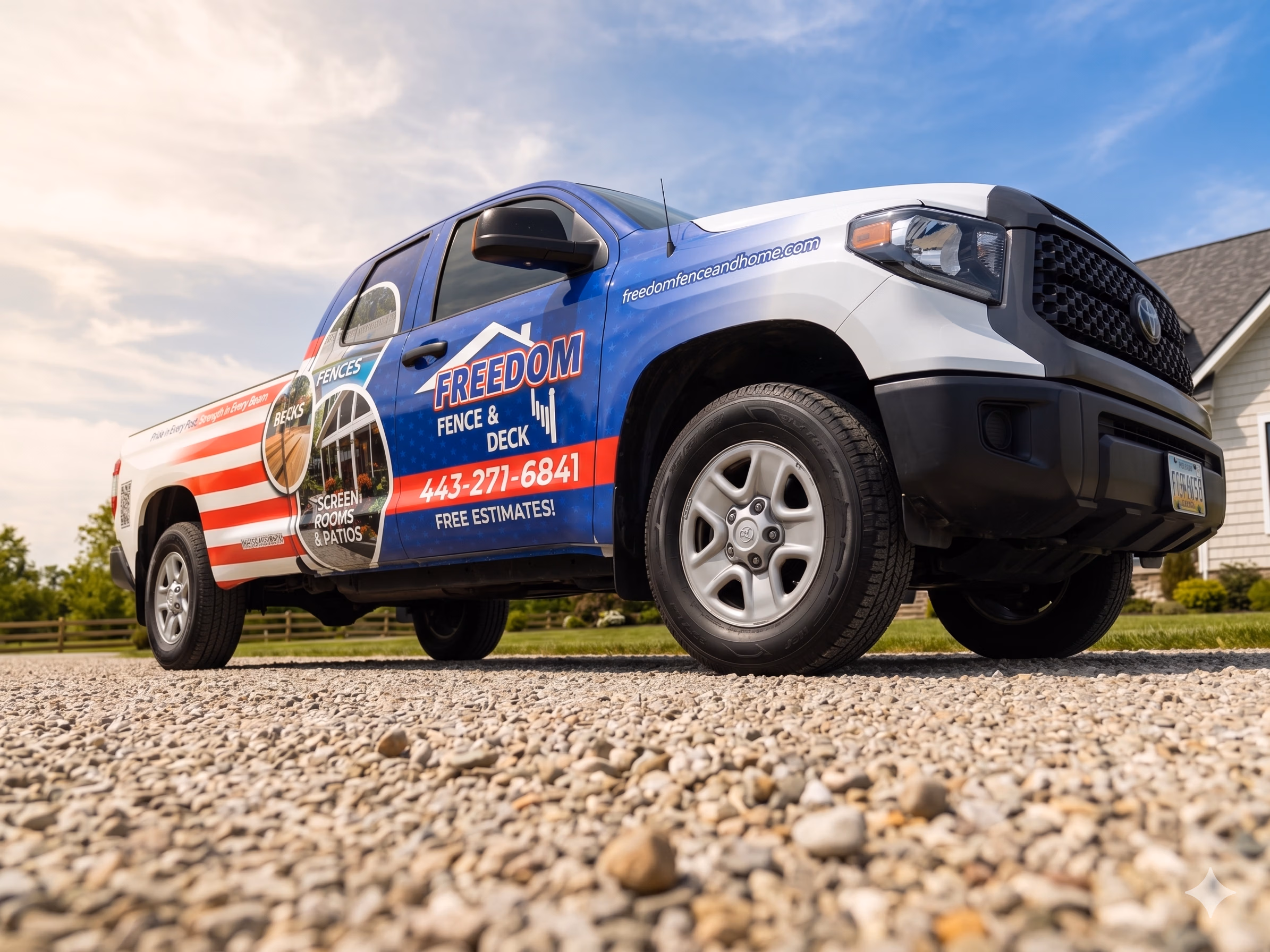 Freedom Fence & Deck vehicle wrap in Westminster, MD