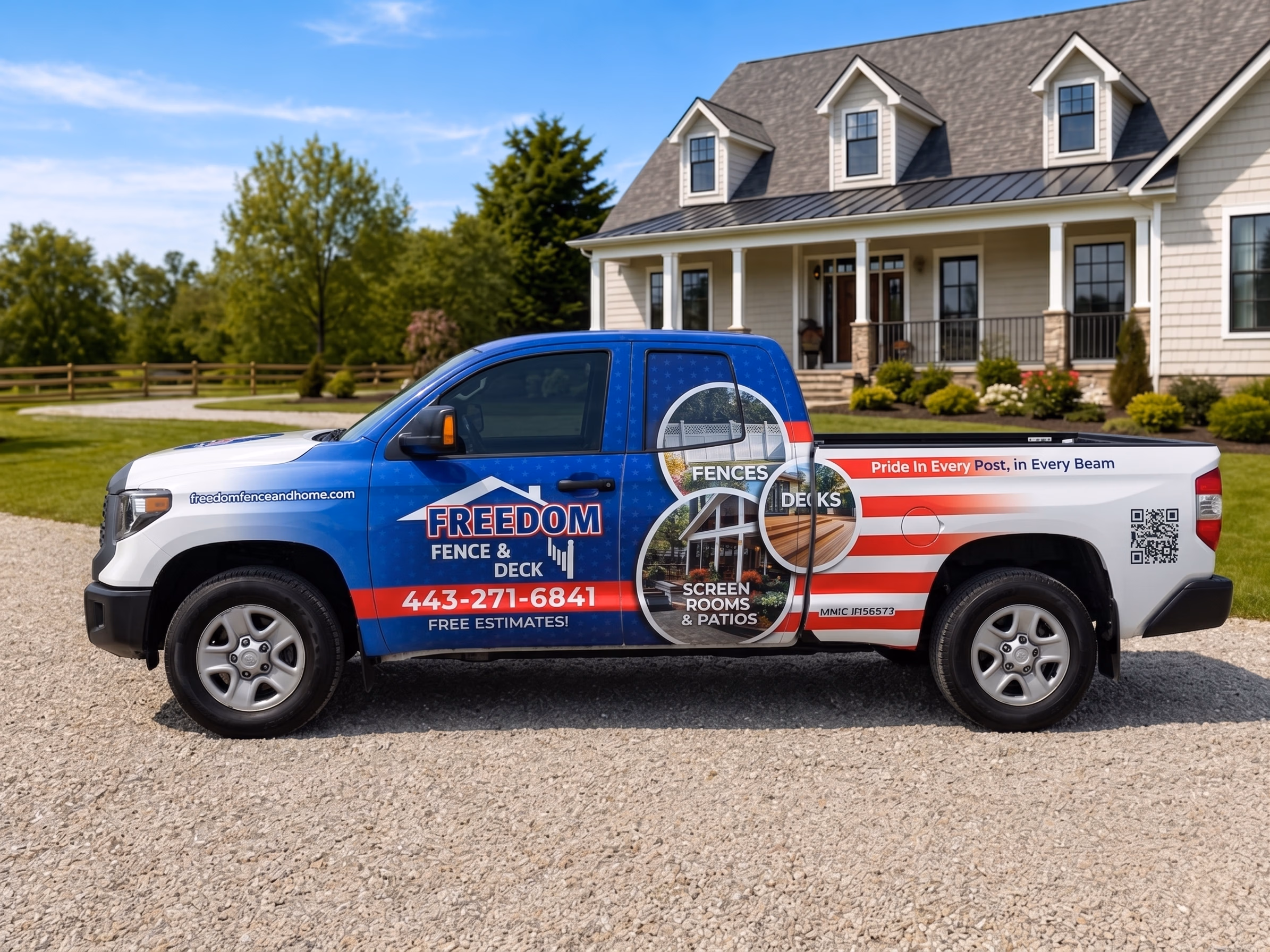 Freedom Fence & Deck vehicle wrap in Westminster, MD