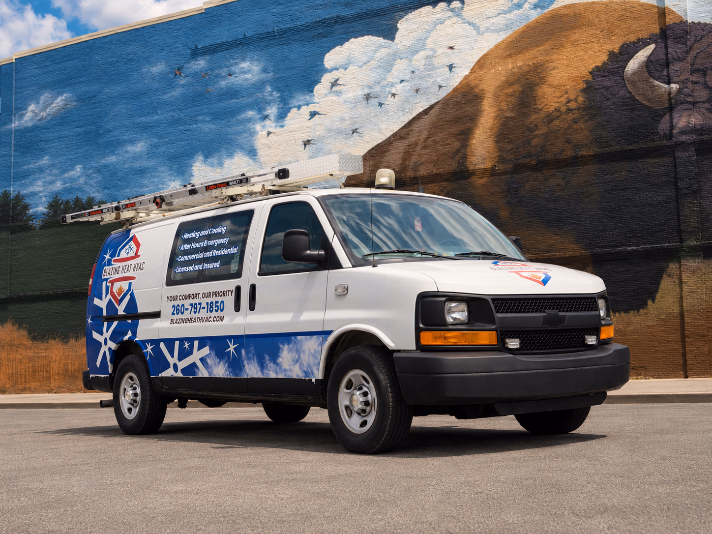 Blazing Heat HVAC vehicle wrap in Fort Wayne, IN