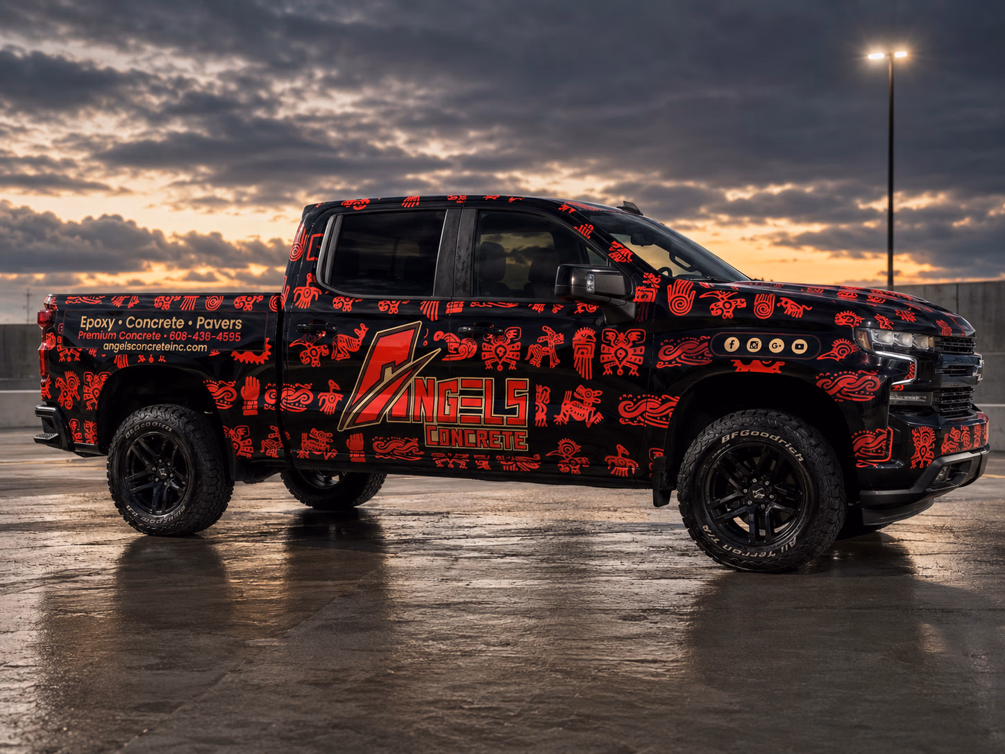 Angels Concrete vehicle wrap in Madison, WI