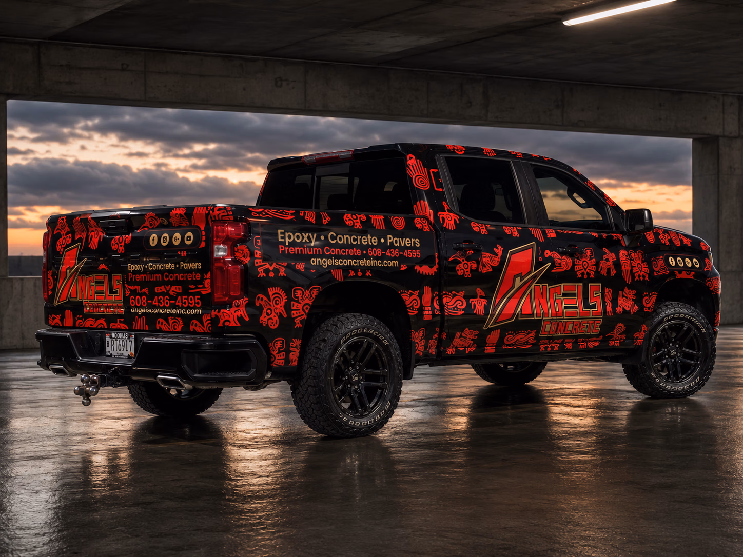 Angels Concrete vehicle wrap in Madison, WI