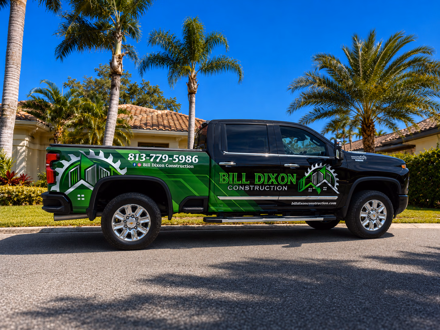 Bill Dixon Construction vehicle wrap in Zephyrhills, FL