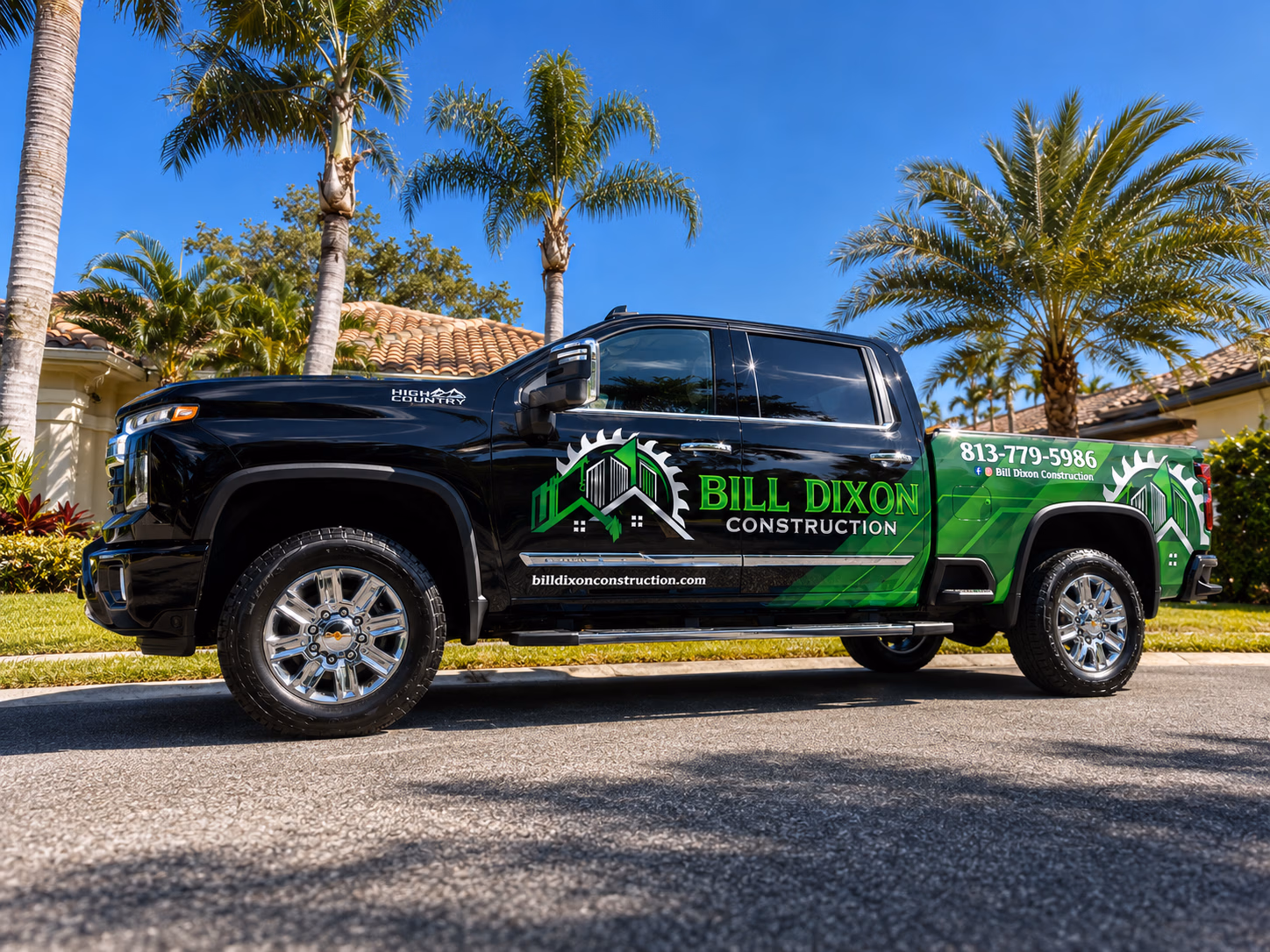 Bill Dixon Construction vehicle wrap in Zephyrhills, FL