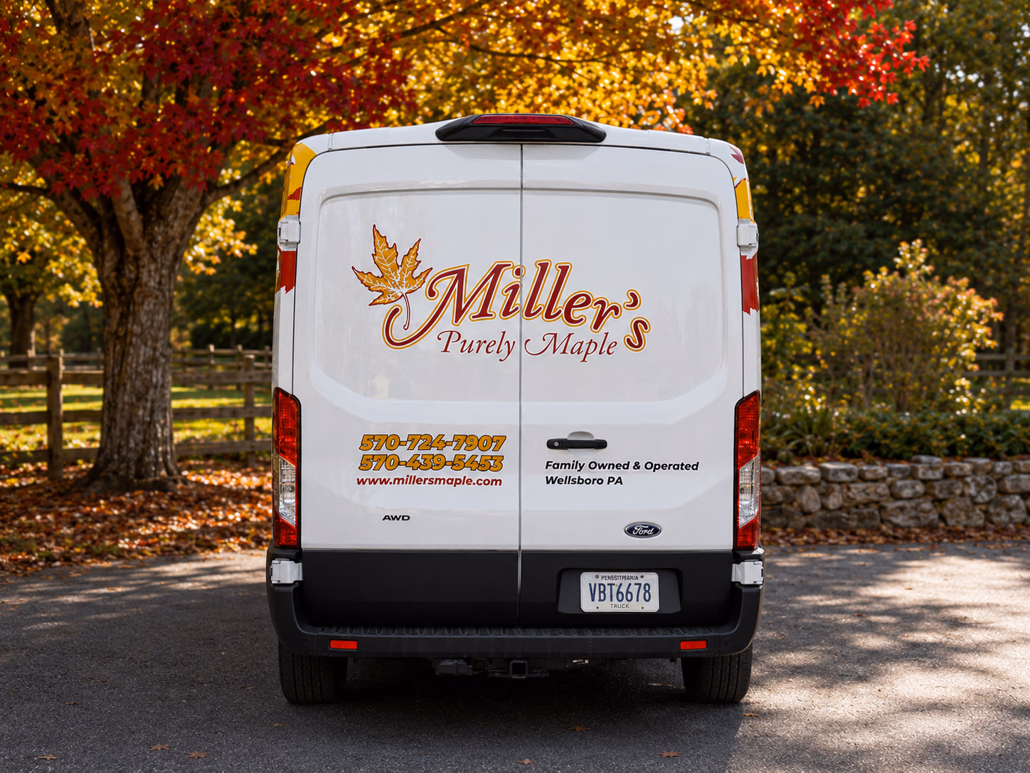 Miller's Purely Maple vehicle wrap in Wellsboro, PA