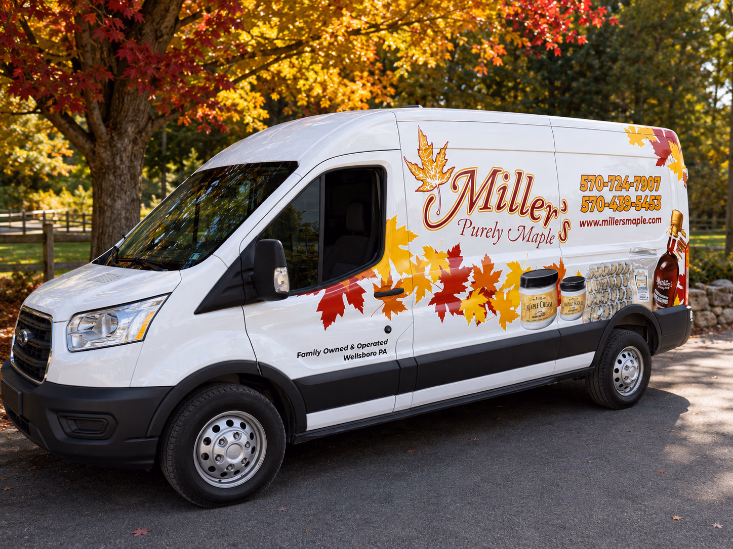 Miller's Purely Maple vehicle wrap in Wellsboro, PA