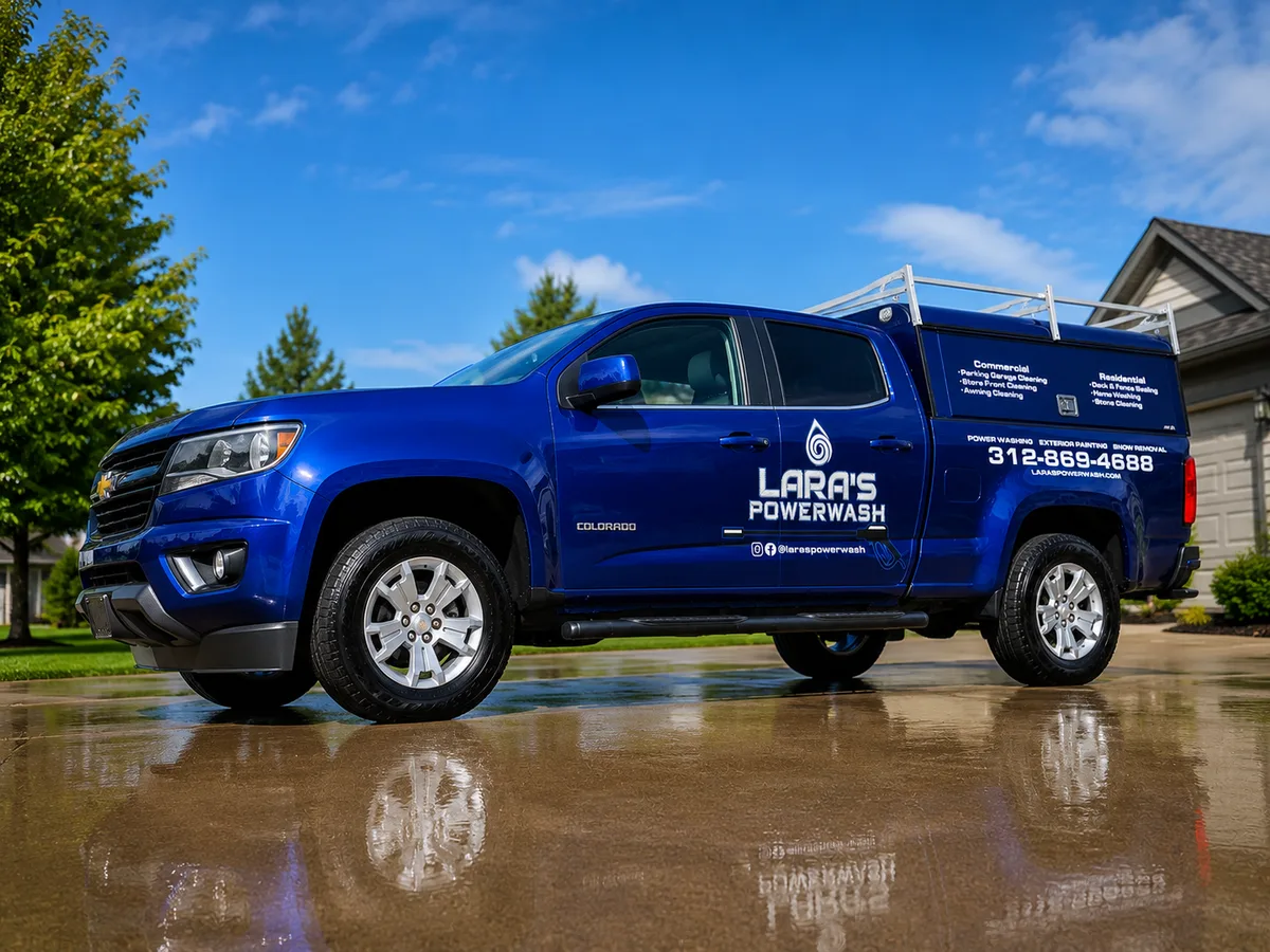 Spot graphics on a Chevrolet Colorado truck in Chicago, IL