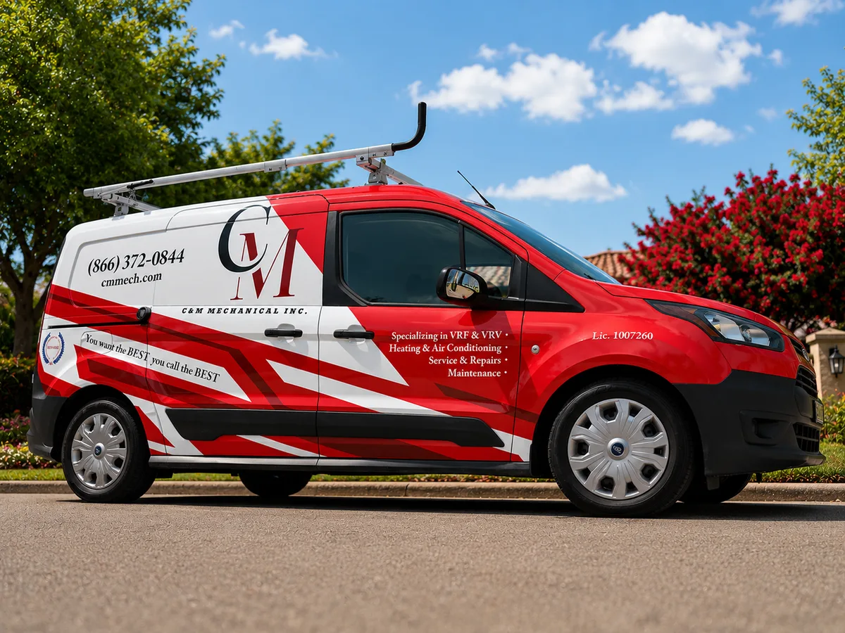 Full wrap on a Ford Transit Connect van in Riverside, CA