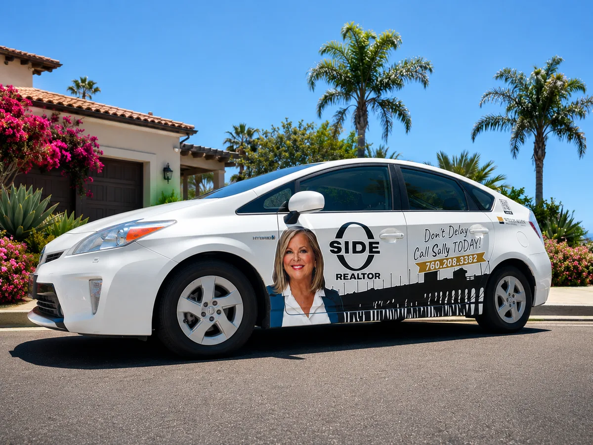 Partial wrap on a Toyota Prius hatchback in Oceanside, CA