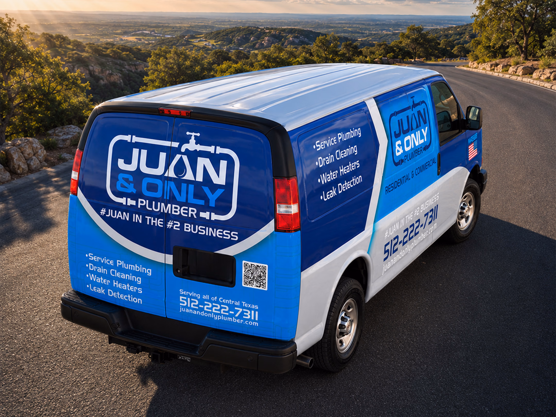 Juan & Only Plumber vehicle wrap in Sandy, TX
