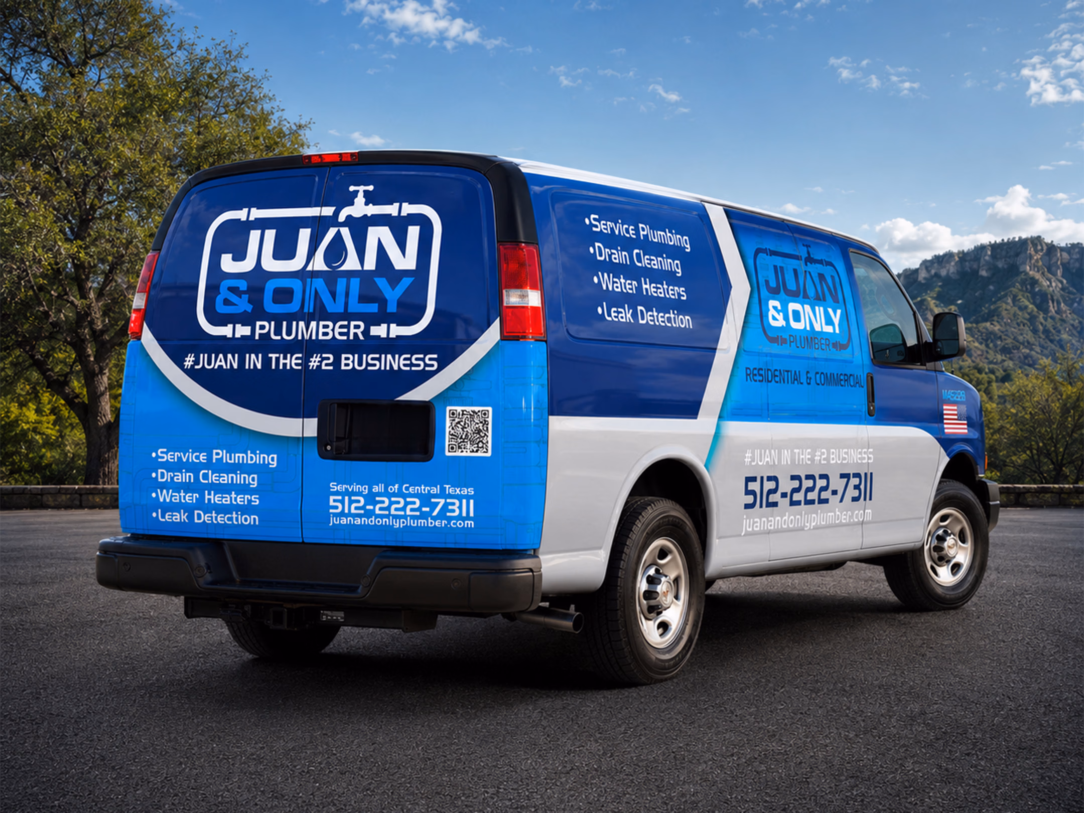 Juan & Only Plumber vehicle wrap in Sandy, TX