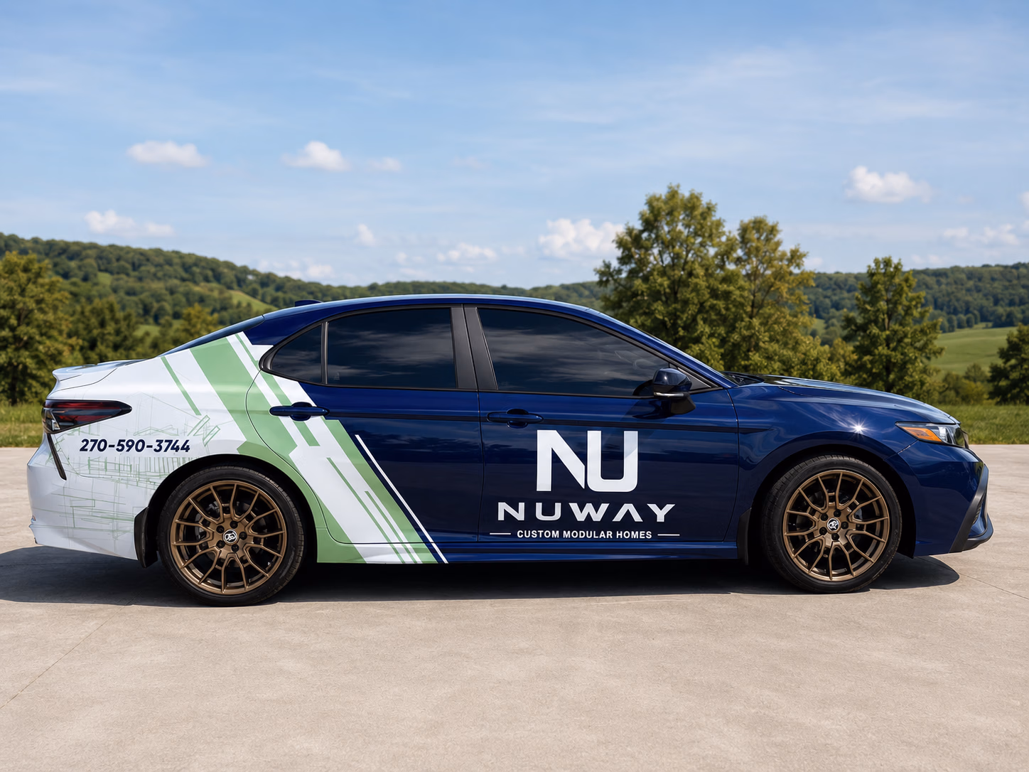 NuWay Custom Modular Homes vehicle wrap in Glasgow, KY