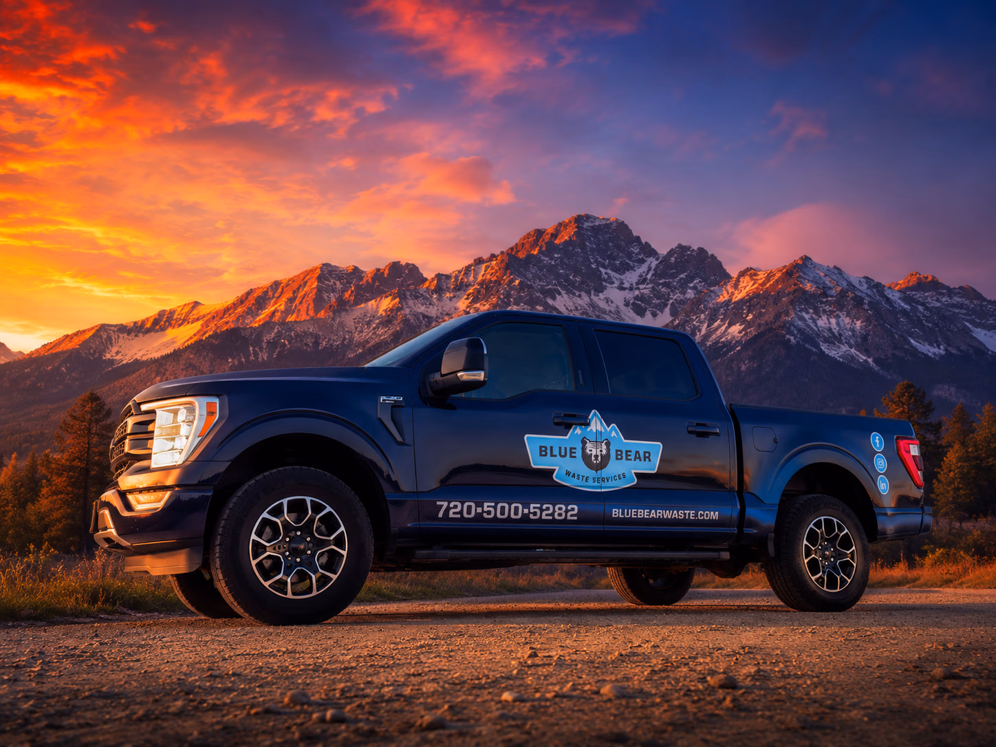 Blue Bear Waste Services vehicle wrap in Denver, CO