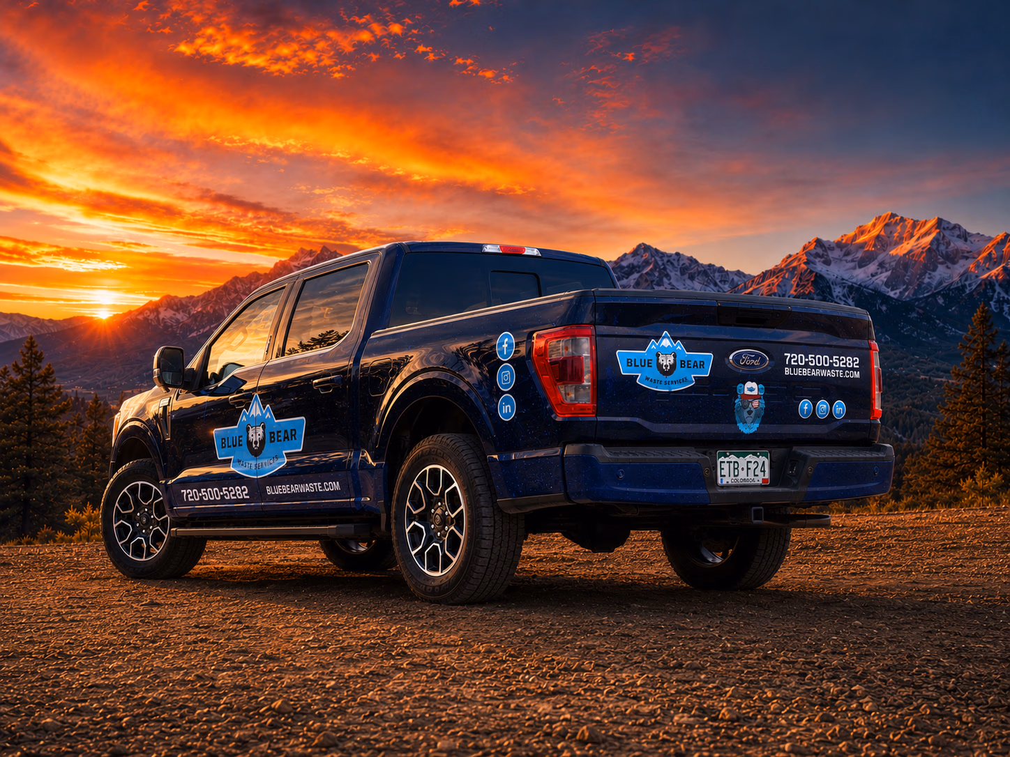 Blue Bear Waste Services vehicle wrap in Denver, CO