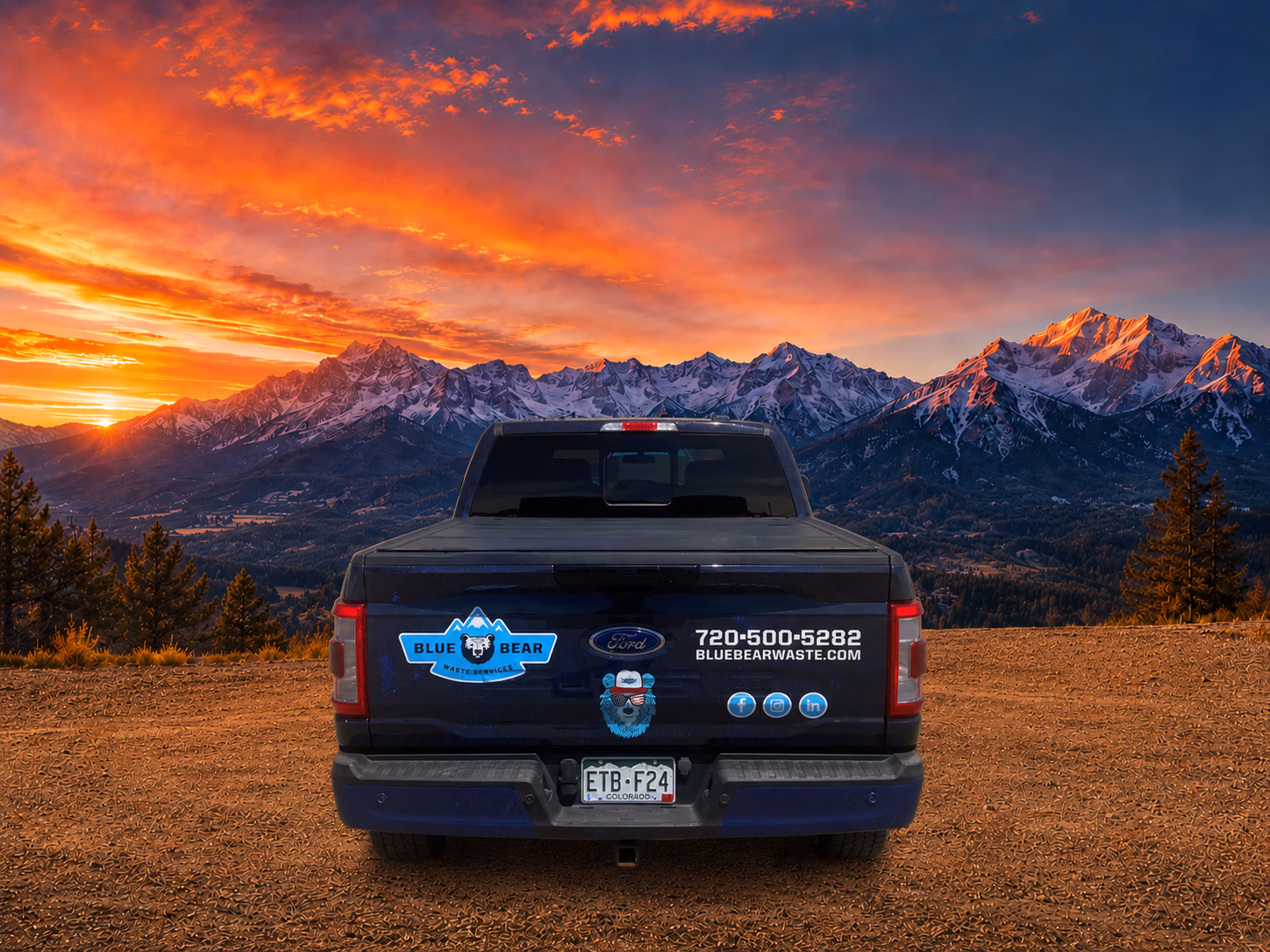Blue Bear Waste Services vehicle wrap in Denver, CO
