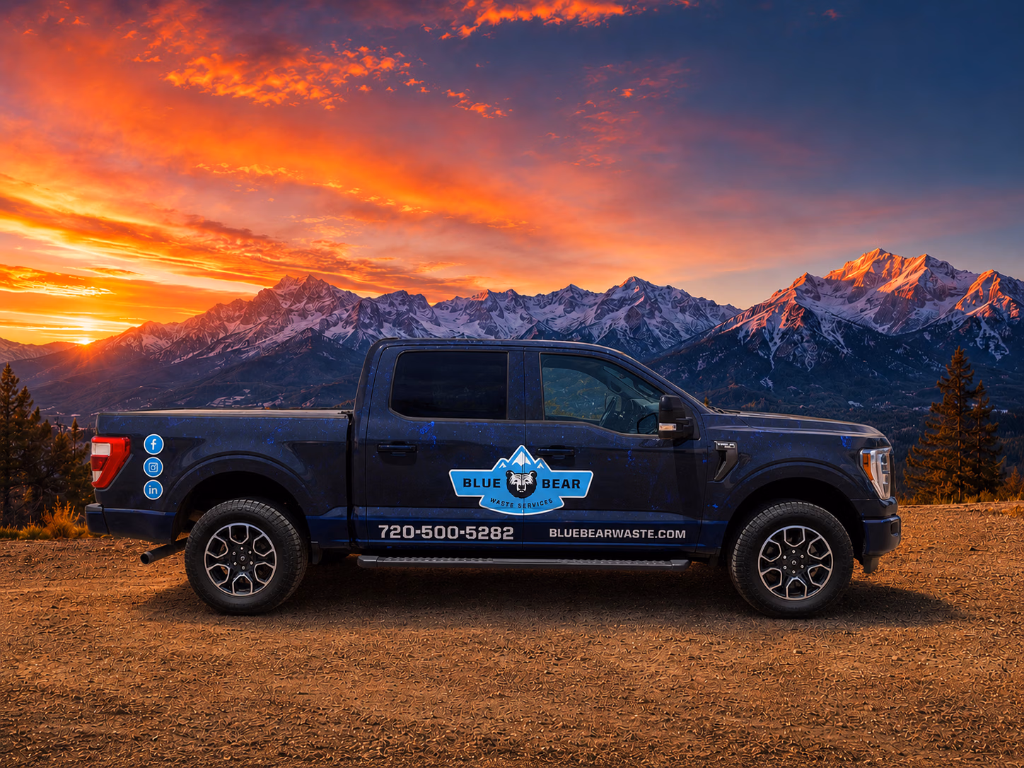 Blue Bear Waste Services vehicle wrap in Denver, CO