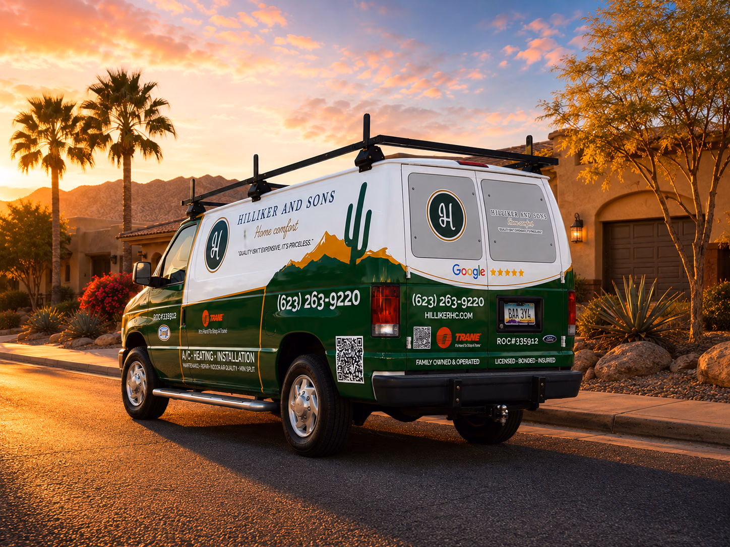 Hilliker and Sons Home Comfort vehicle wrap in Glendale, AZ