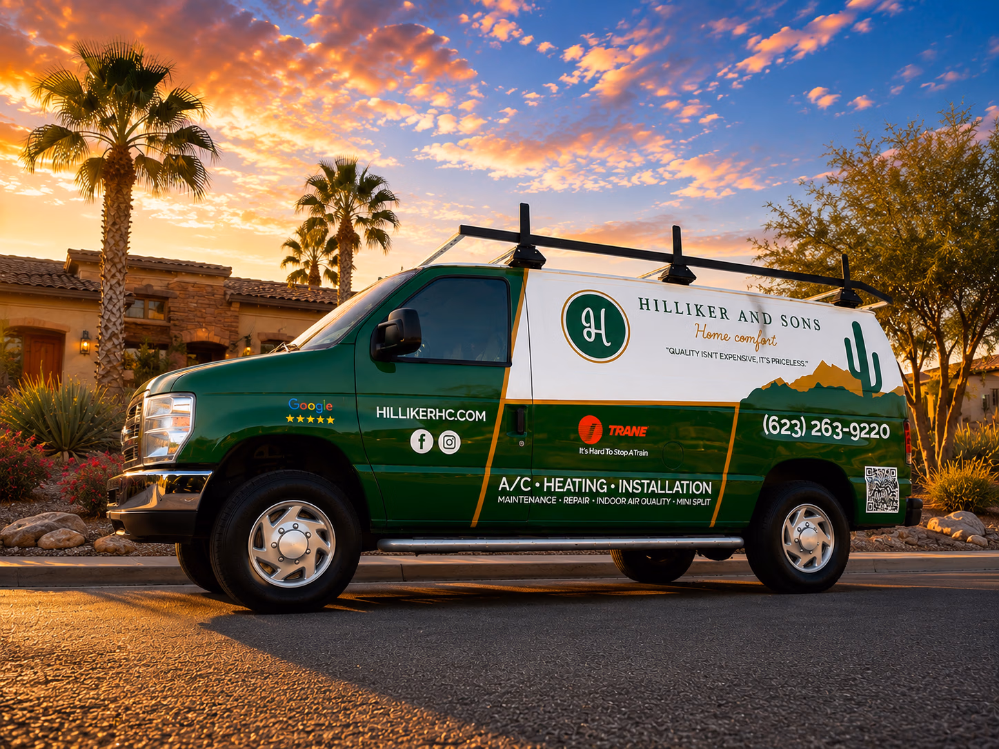 Hilliker and Sons Home Comfort vehicle wrap in Glendale, AZ