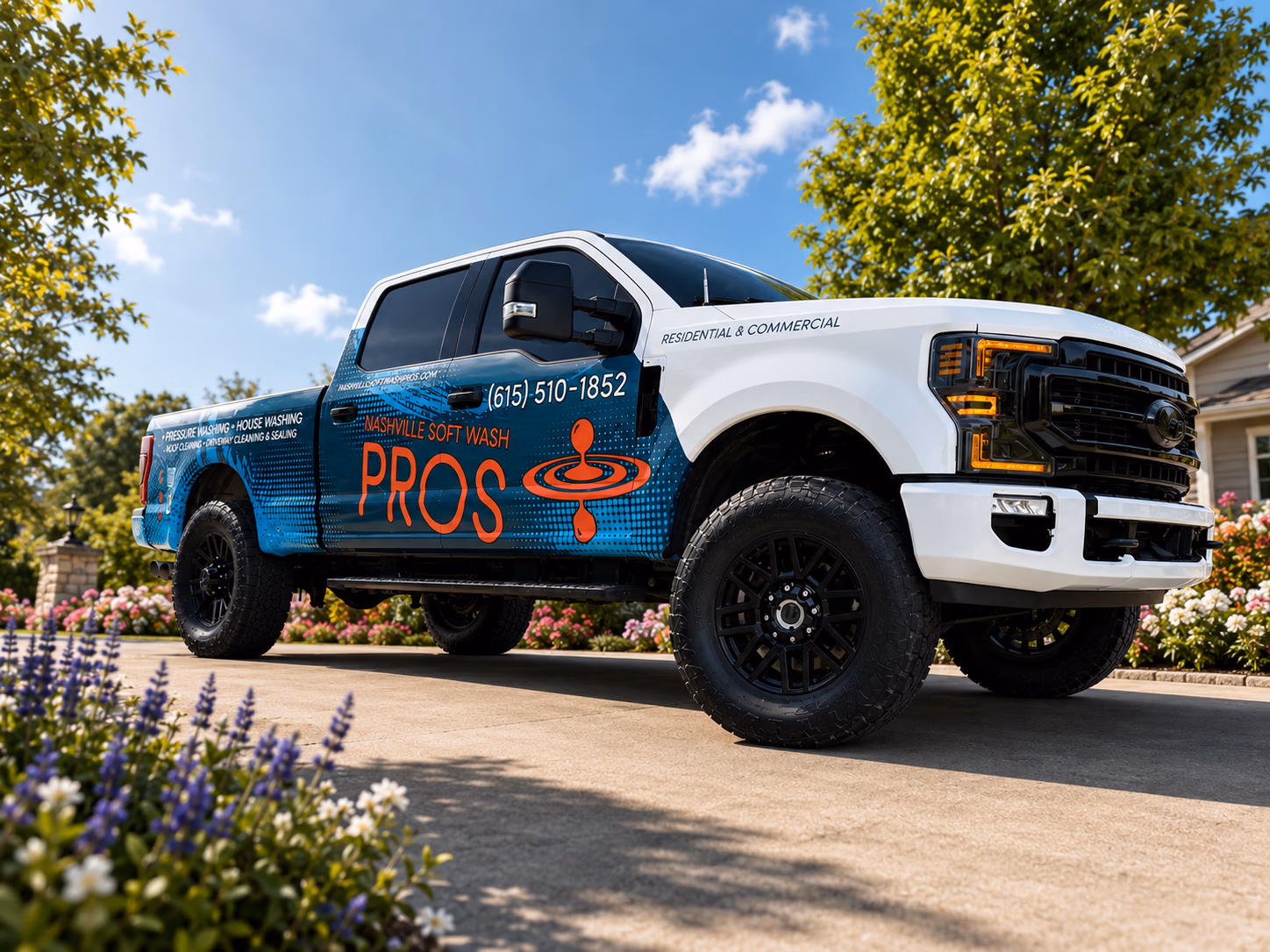 Nashville Soft Wash Pros vehicle wrap in Madison, TN