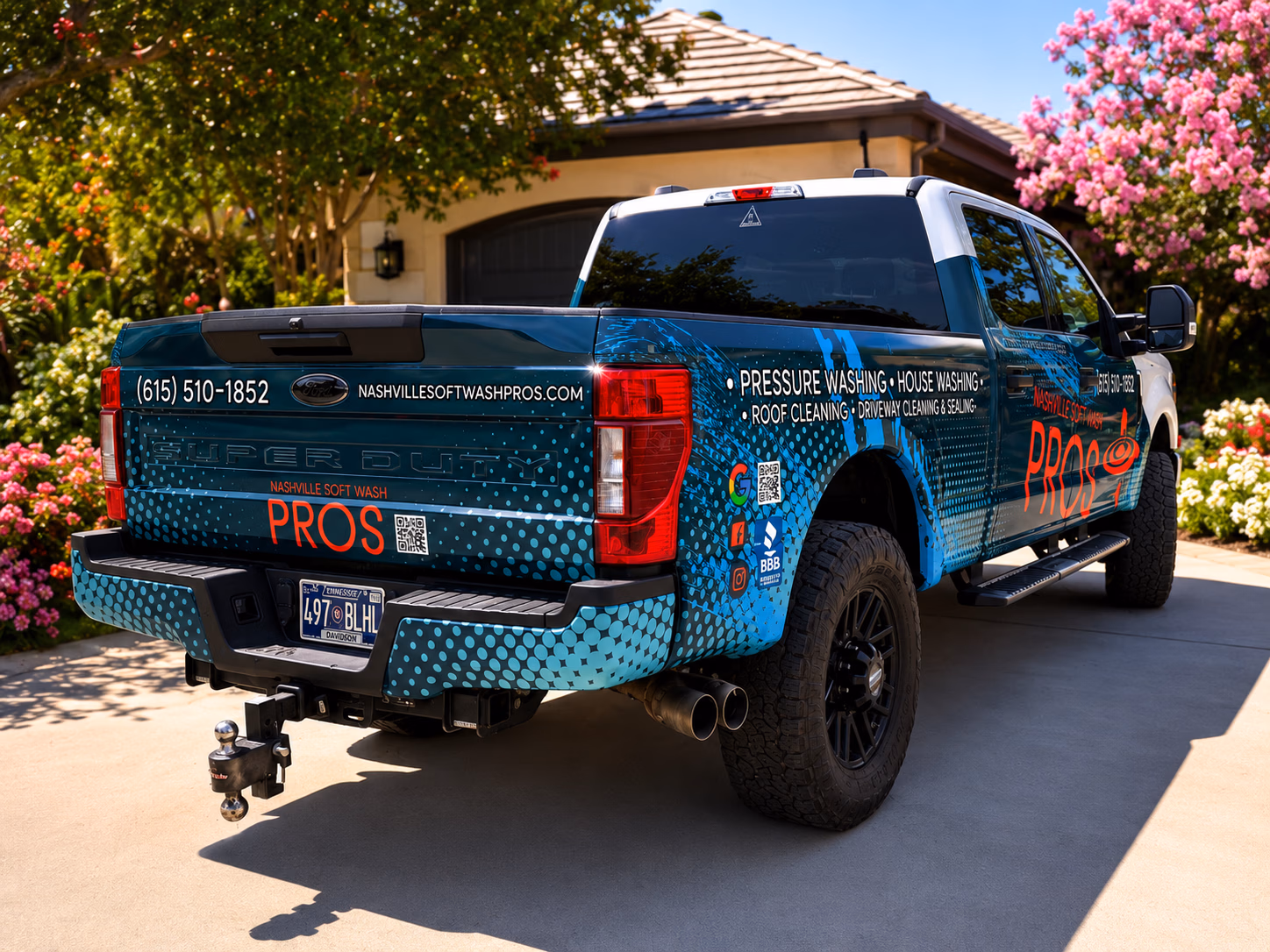 Nashville Soft Wash Pros vehicle wrap in Madison, TN