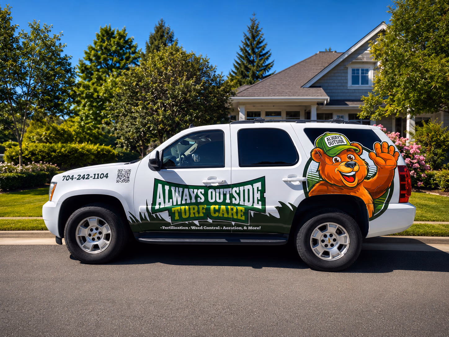 Always Outside Turf Care vehicle wrap in Monroe, NC