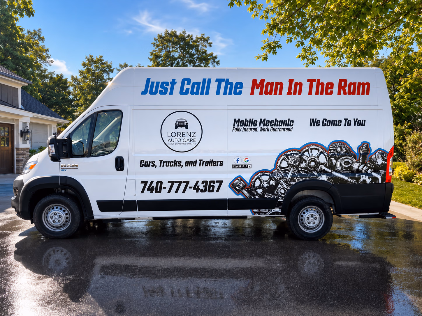 Lorenz Auto Care vehicle wrap in Delaware, OH