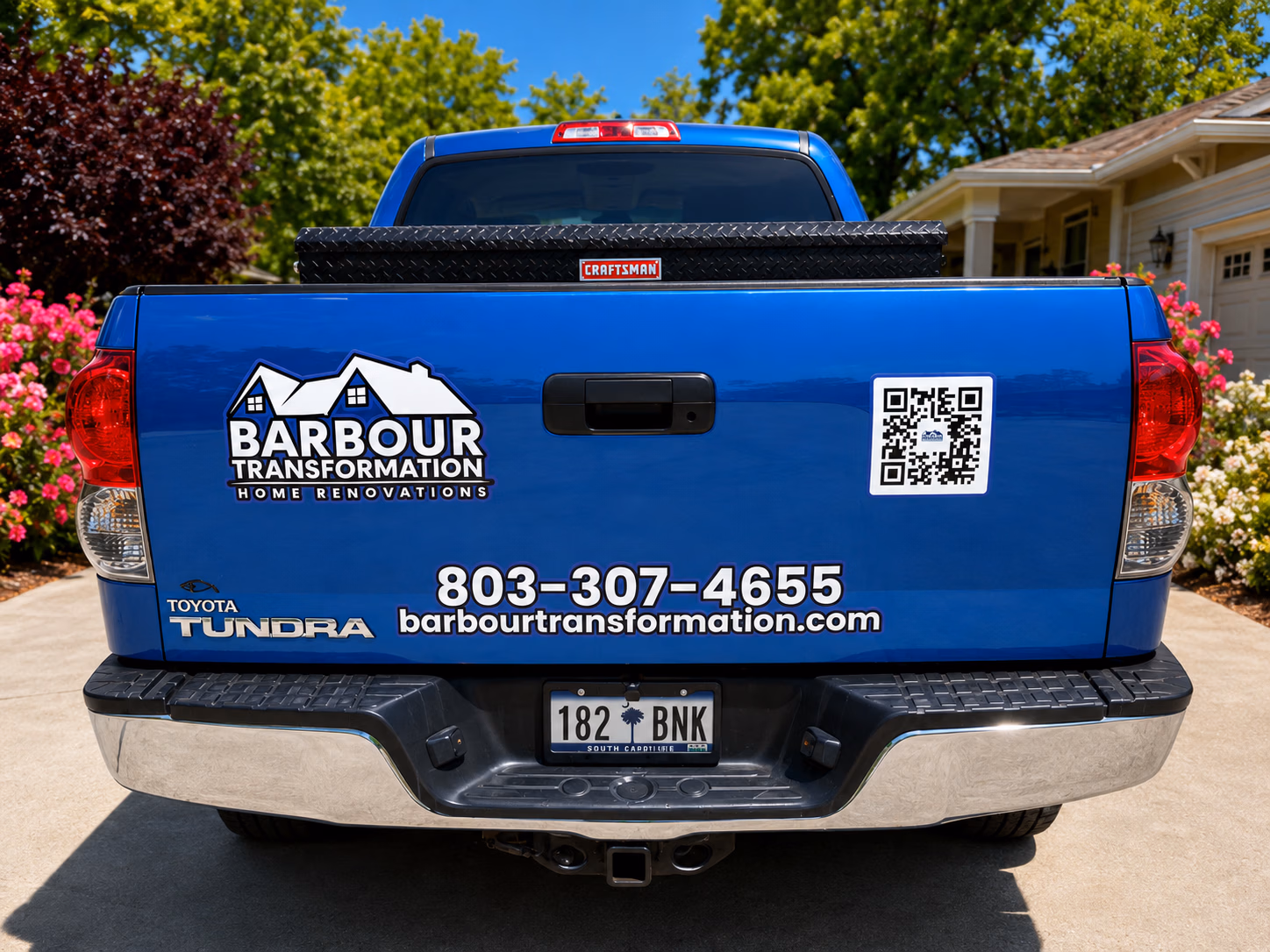 Barbour Transformation Home Renovations vehicle wrap in Lexington, SC