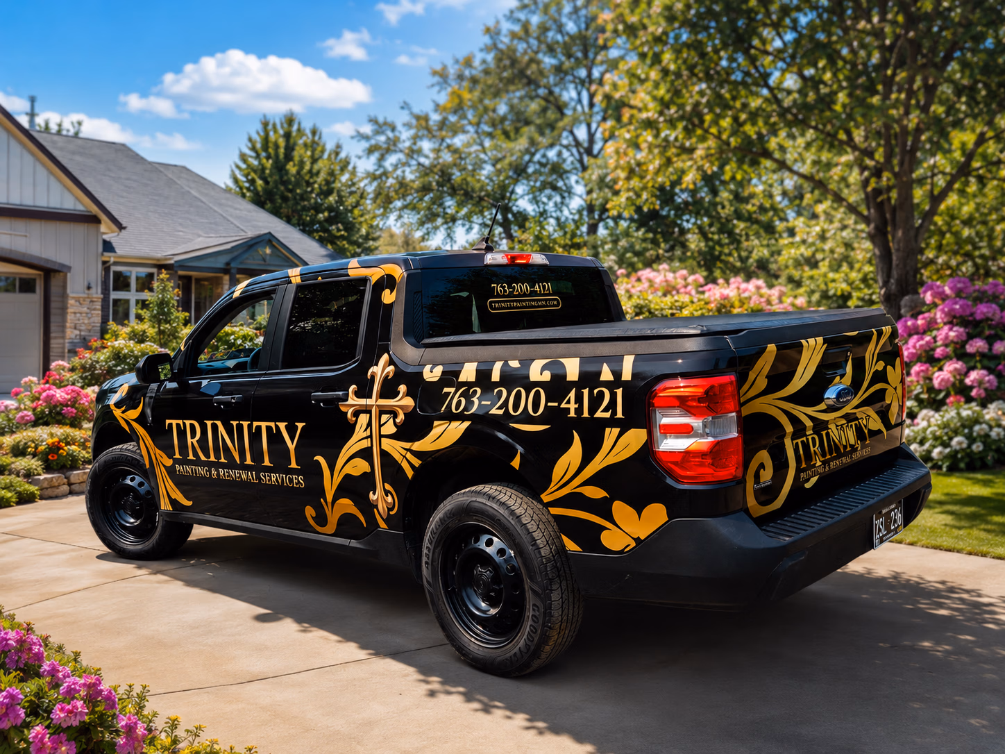 Trinity Painting & Renewal Services vehicle wrap in Mora, MN