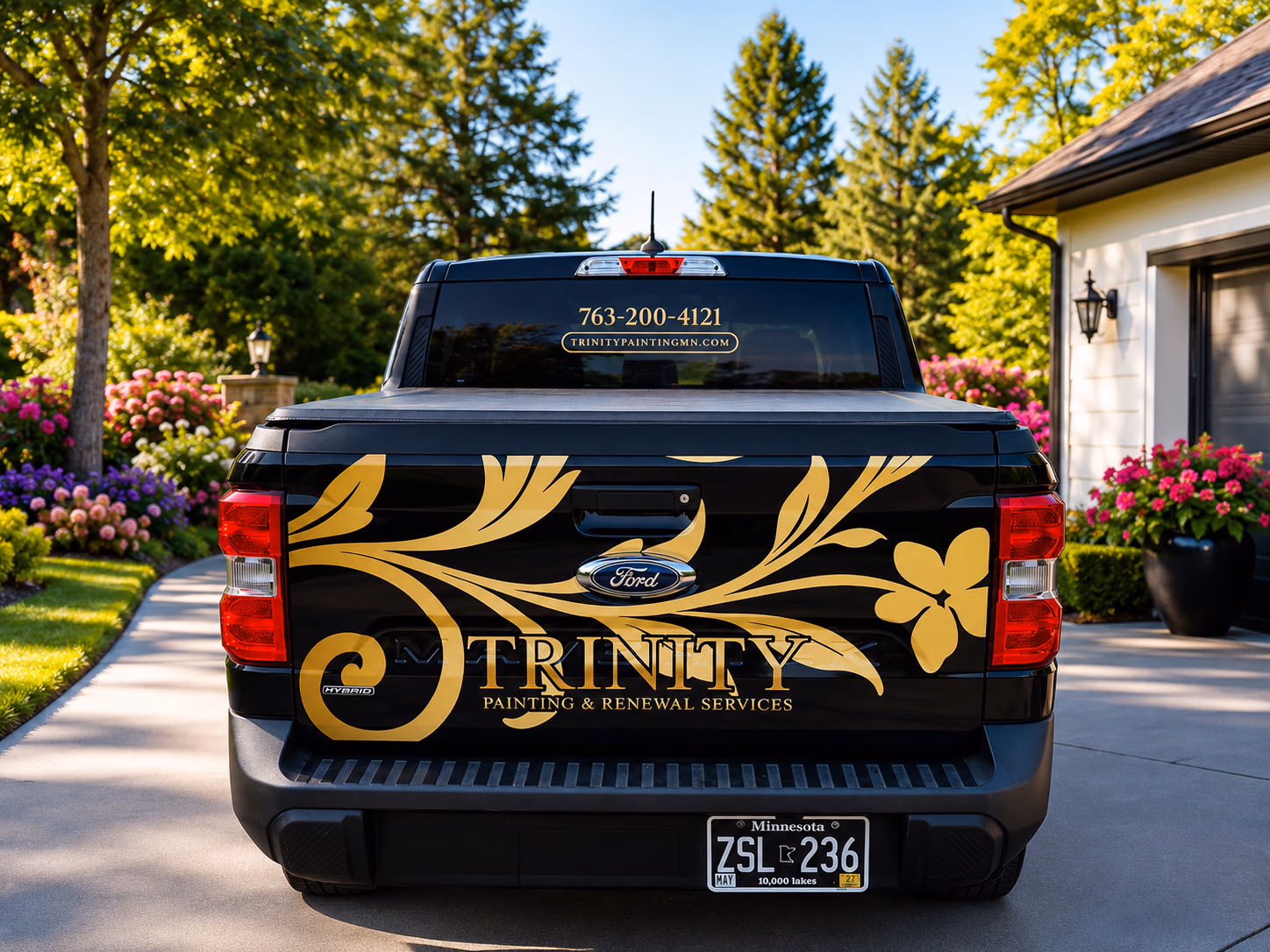 Trinity Painting & Renewal Services vehicle wrap in Mora, MN