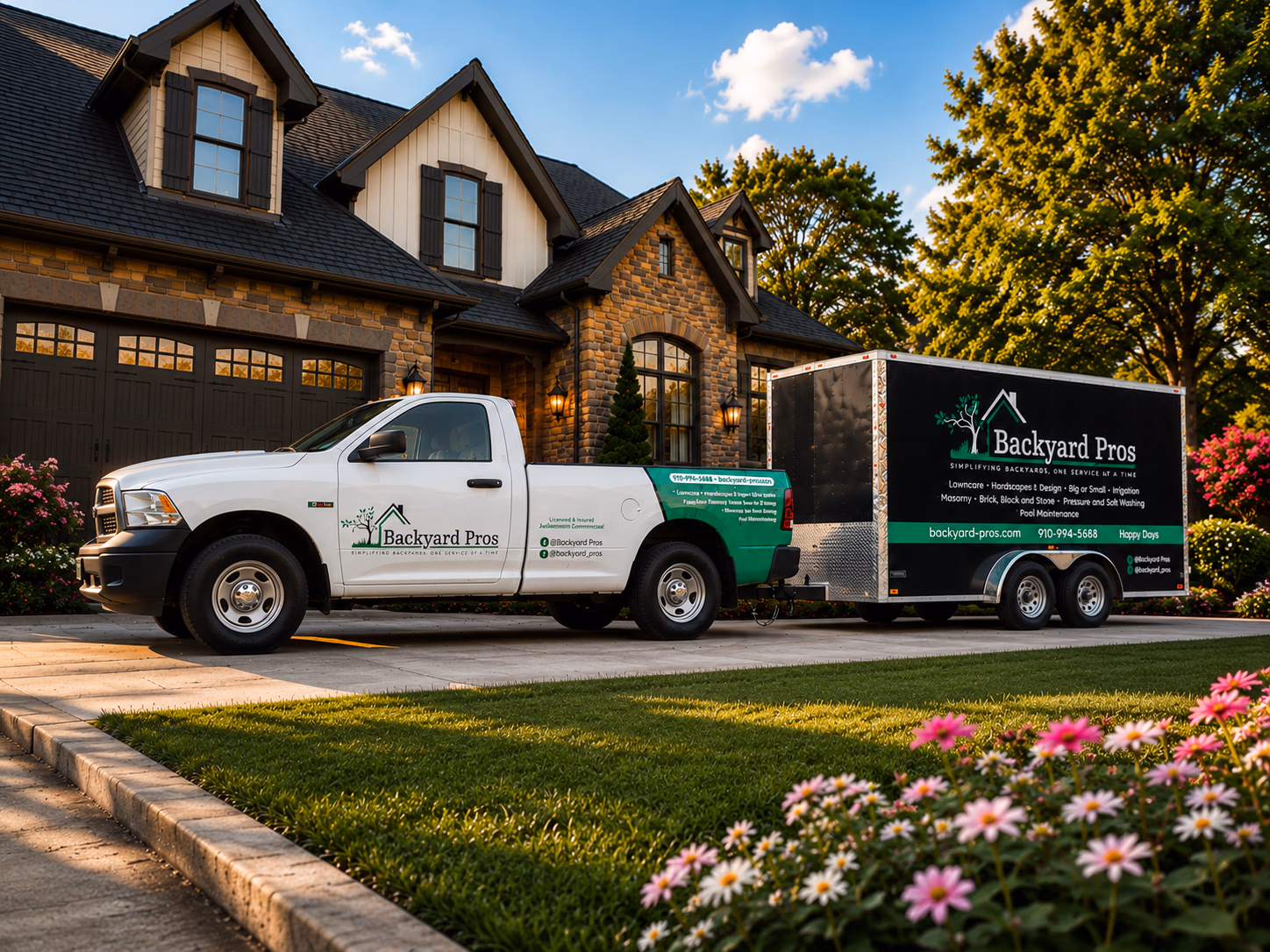 Backyard Pros vehicle wrap in North Carolina