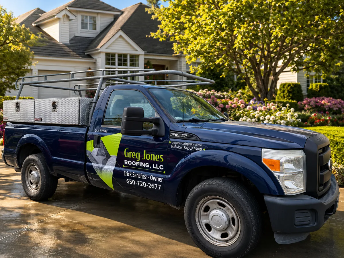 Spot graphics on a Ford F-350 truck in Hayward, CA