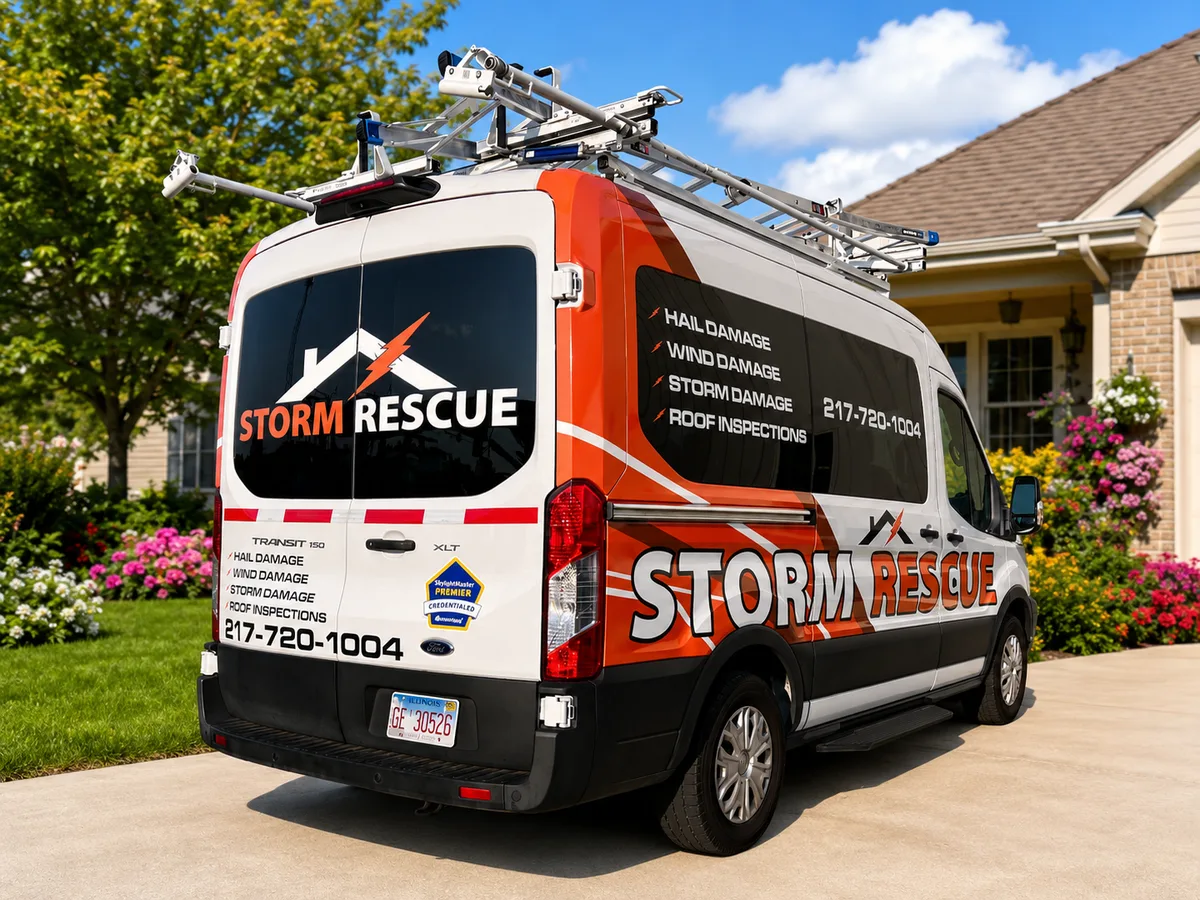 Partial wrap on a Ford Transit van in Springfield, IL