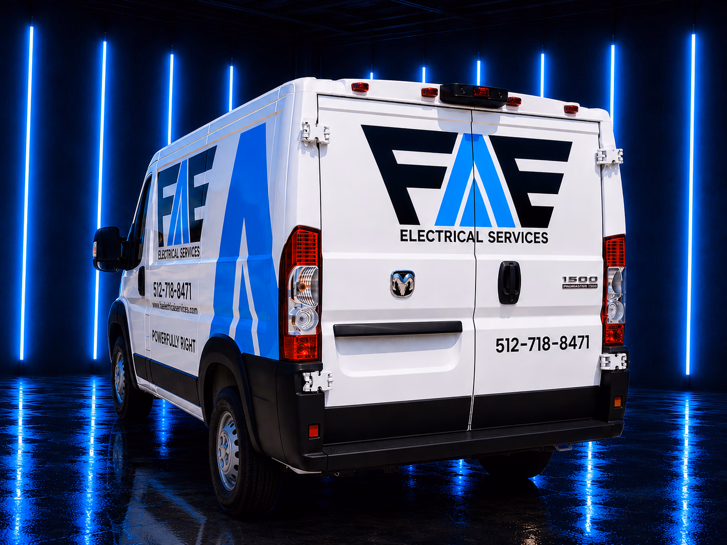 FAE Electrical Services vehicle wrap in Leander, TX