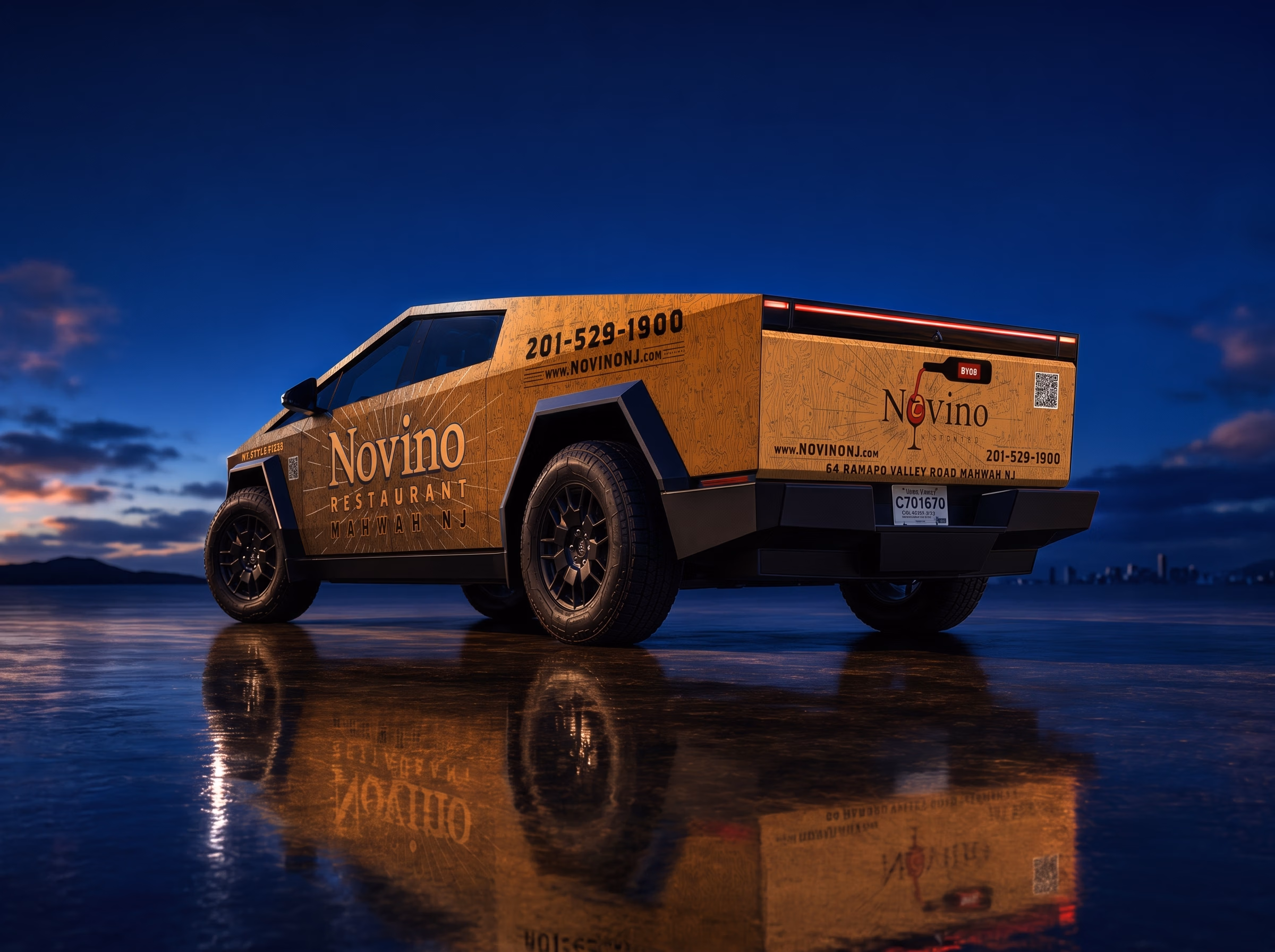 Novino Restaurant vehicle wrap in Mahwah, NJ
