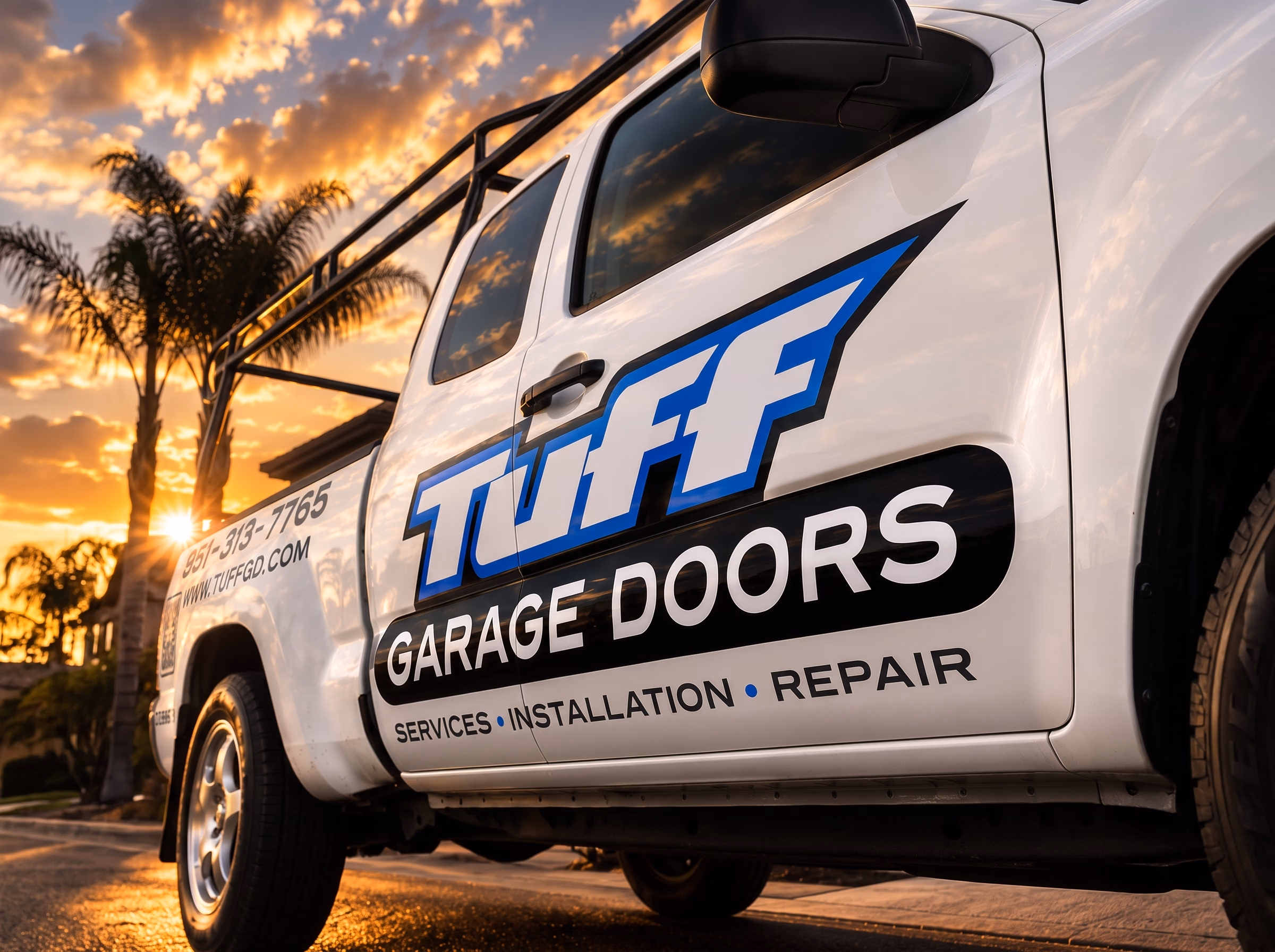 Tuff Garage Doors vehicle wrap in Riverside, CA