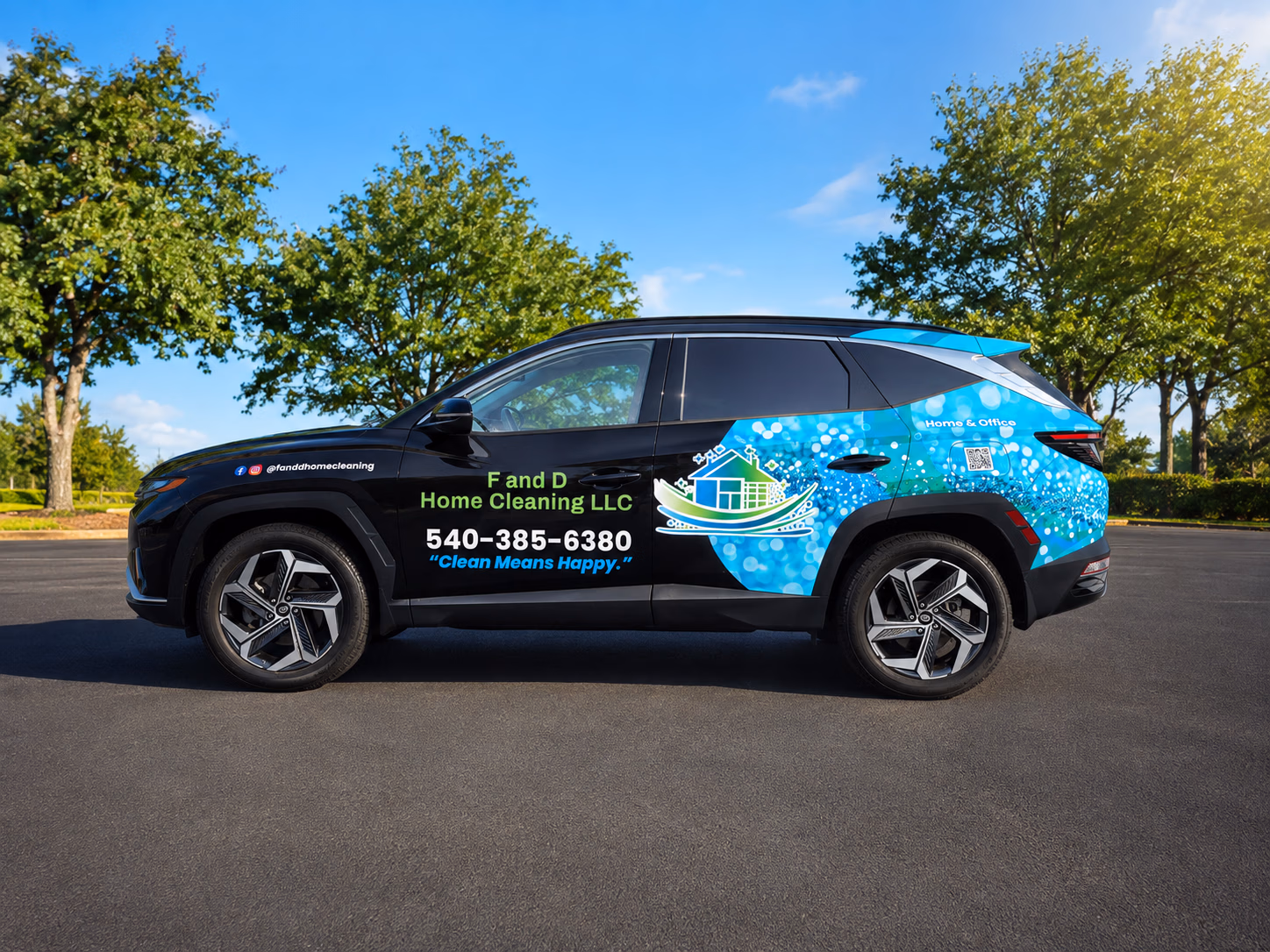 F and D Home Cleaning LLC vehicle wrap in Salem, VA