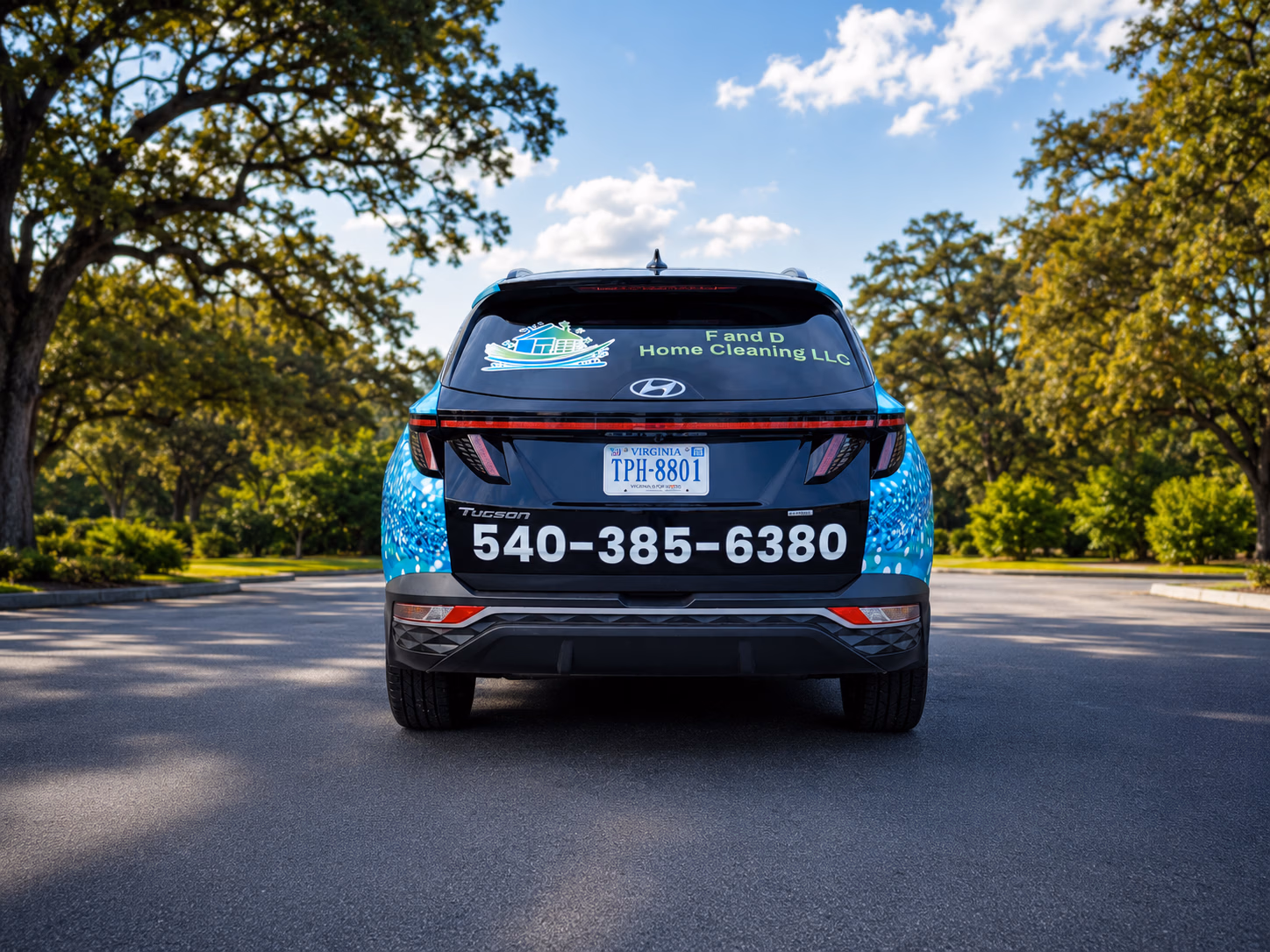 F and D Home Cleaning LLC vehicle wrap in Salem, VA