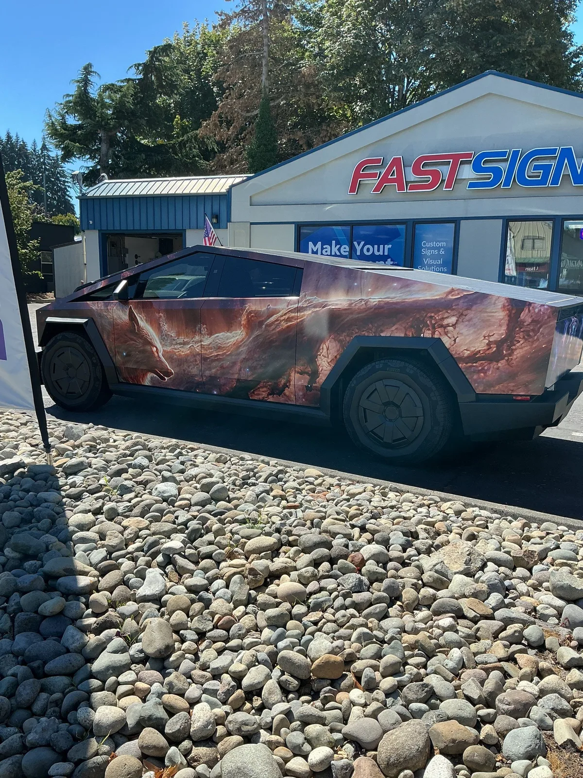 Full wrap on a Tesla Cybertruck in Olympia, WA