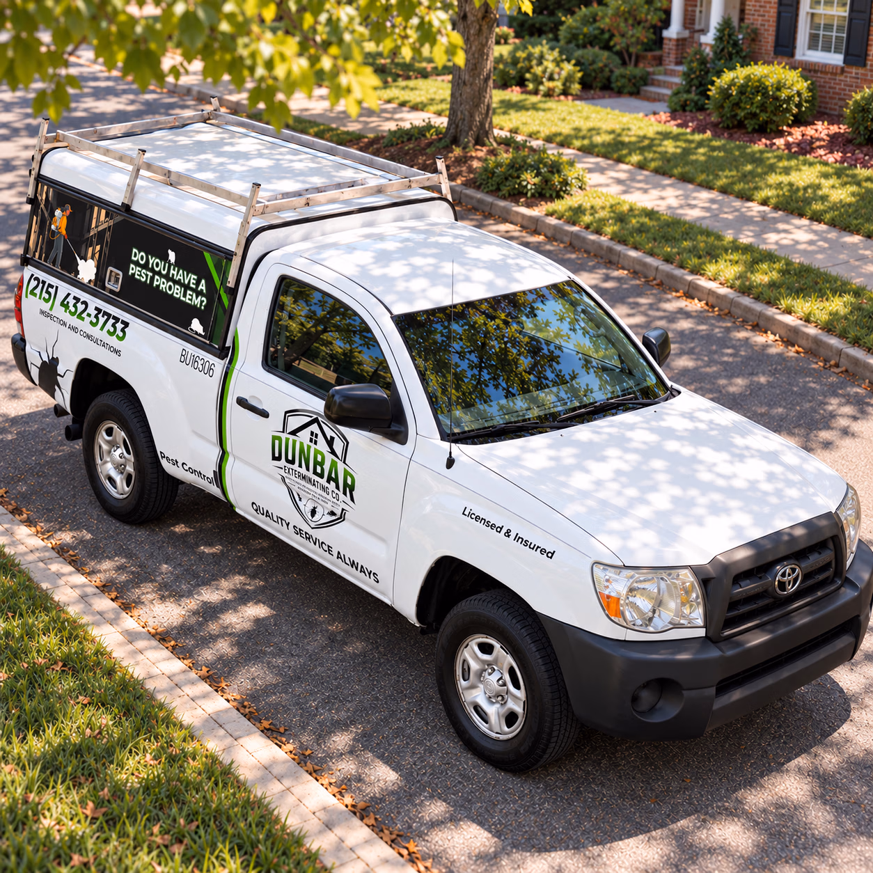 Dunbar Exterminating Co vehicle wrap in Folsom, PA