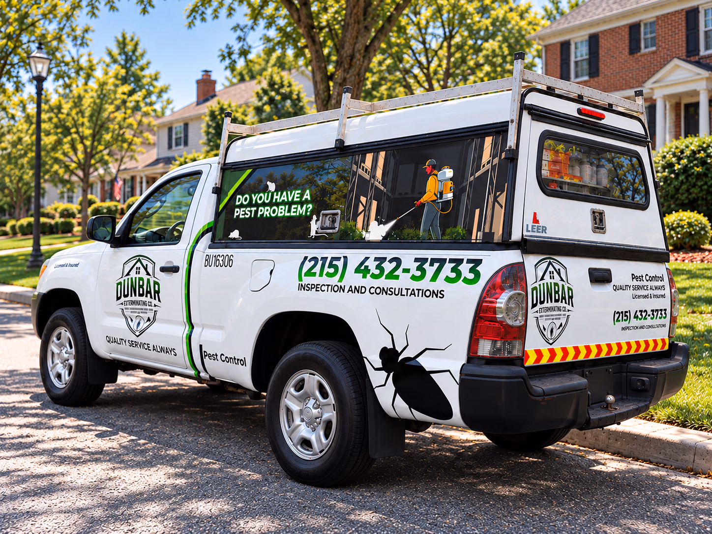 Dunbar Exterminating Co vehicle wrap in Folsom, PA
