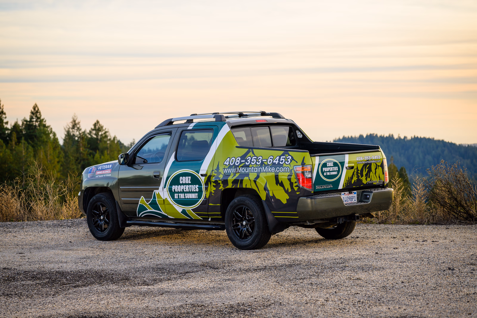 Cruz Properties vehicle wrap in Los Gatos, CA