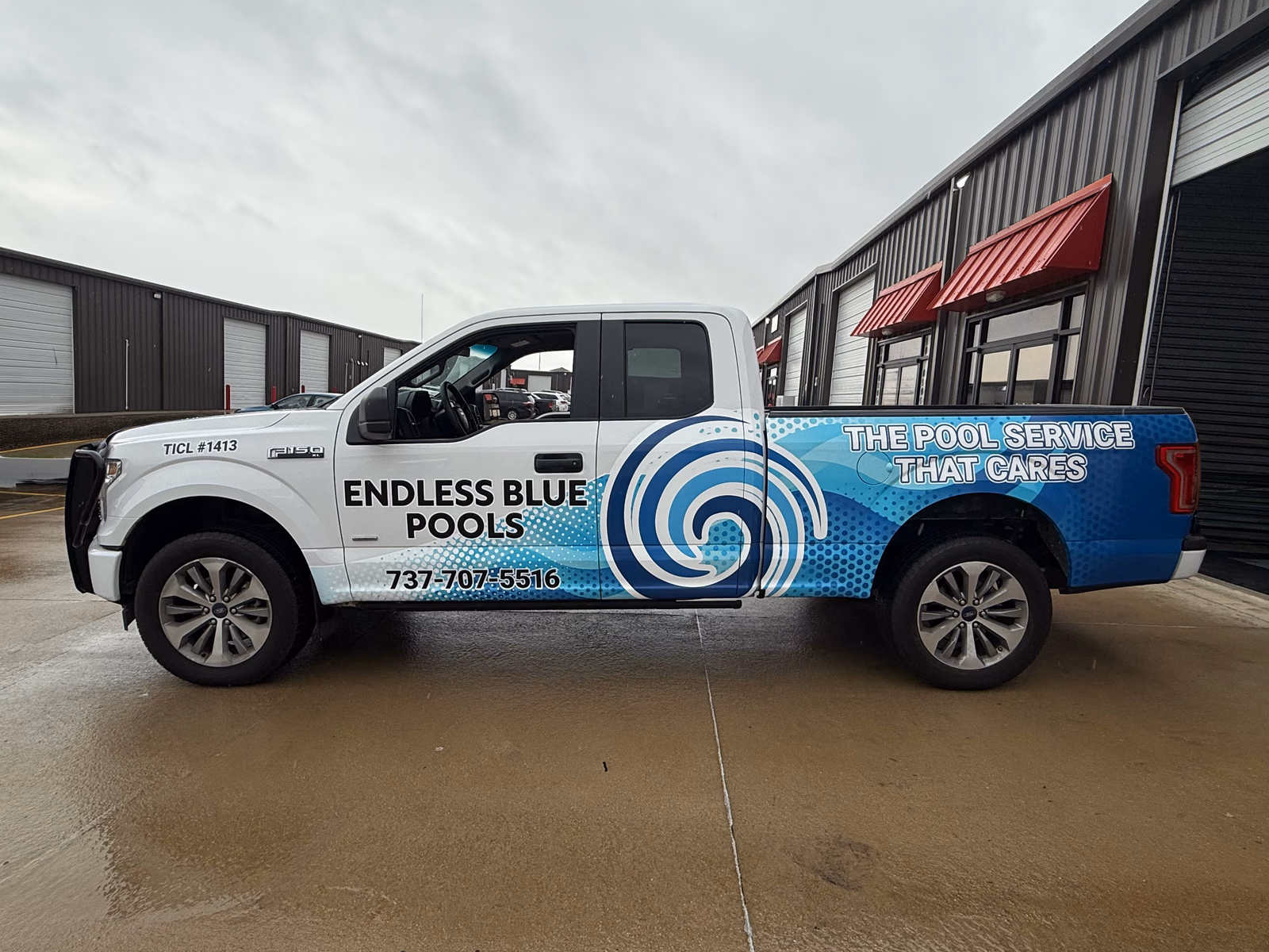 Endless Blue Pools vehicle wrap in Sandy, TX