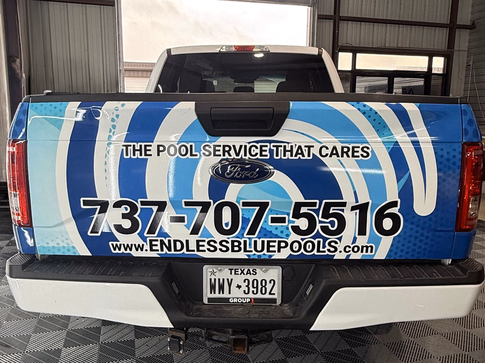 Endless Blue Pools vehicle wrap in Sandy, TX