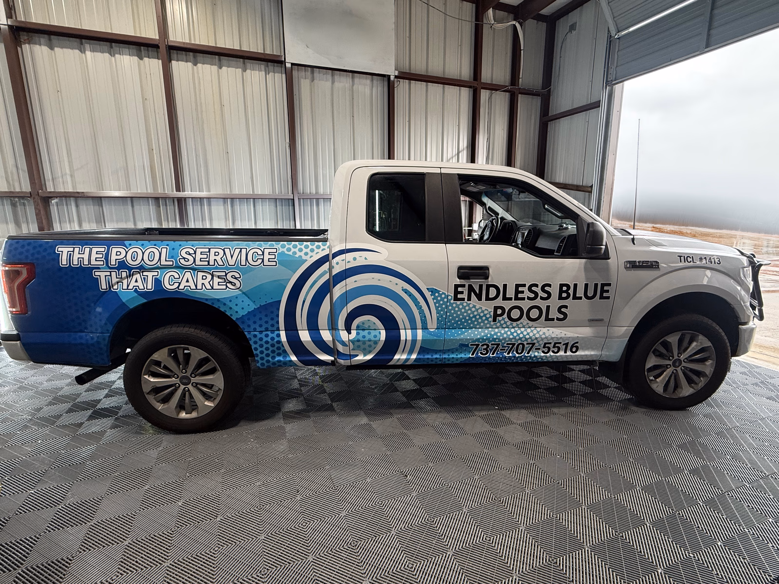 Endless Blue Pools vehicle wrap in Sandy, TX