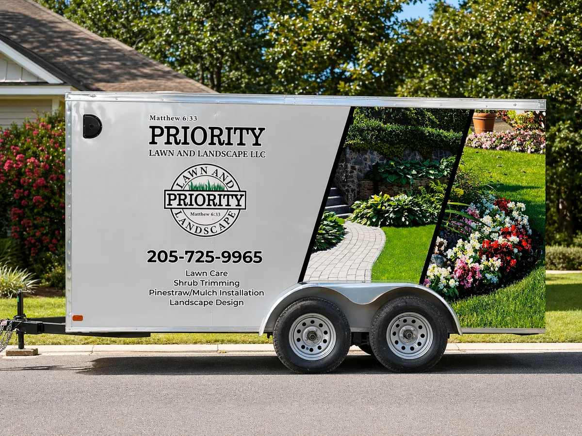 Partial wrap on a trailer in Calera, AL
