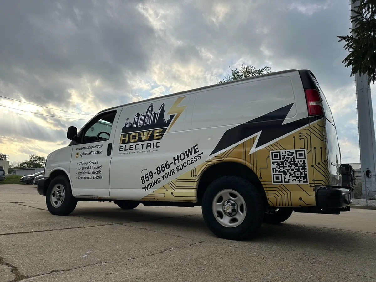 Partial wrap on a Chevrolet Express van in Silver Grove, KY